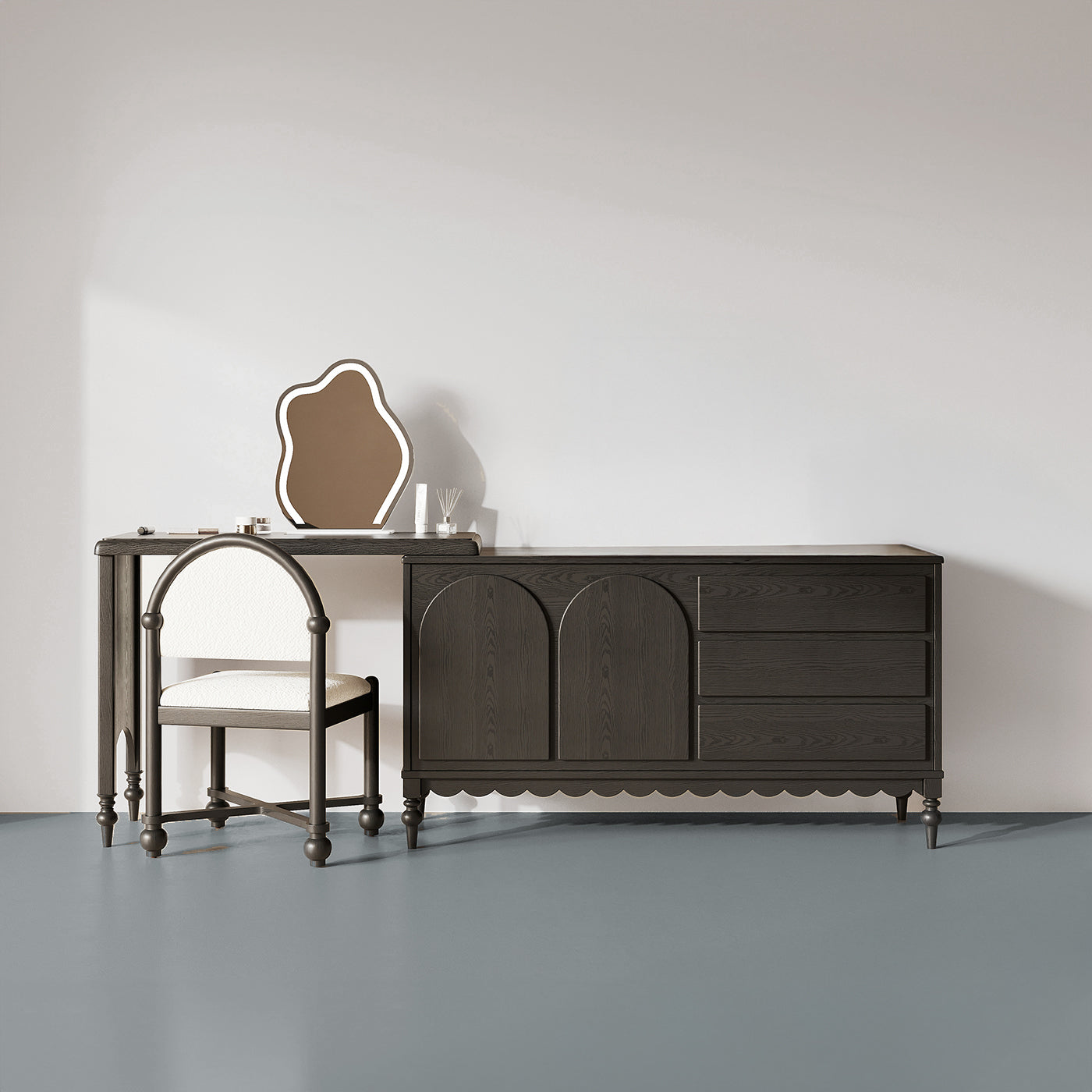 Black Mid Century Dressing Table & Office Table  ( Pre Order 60 Days Delivery )