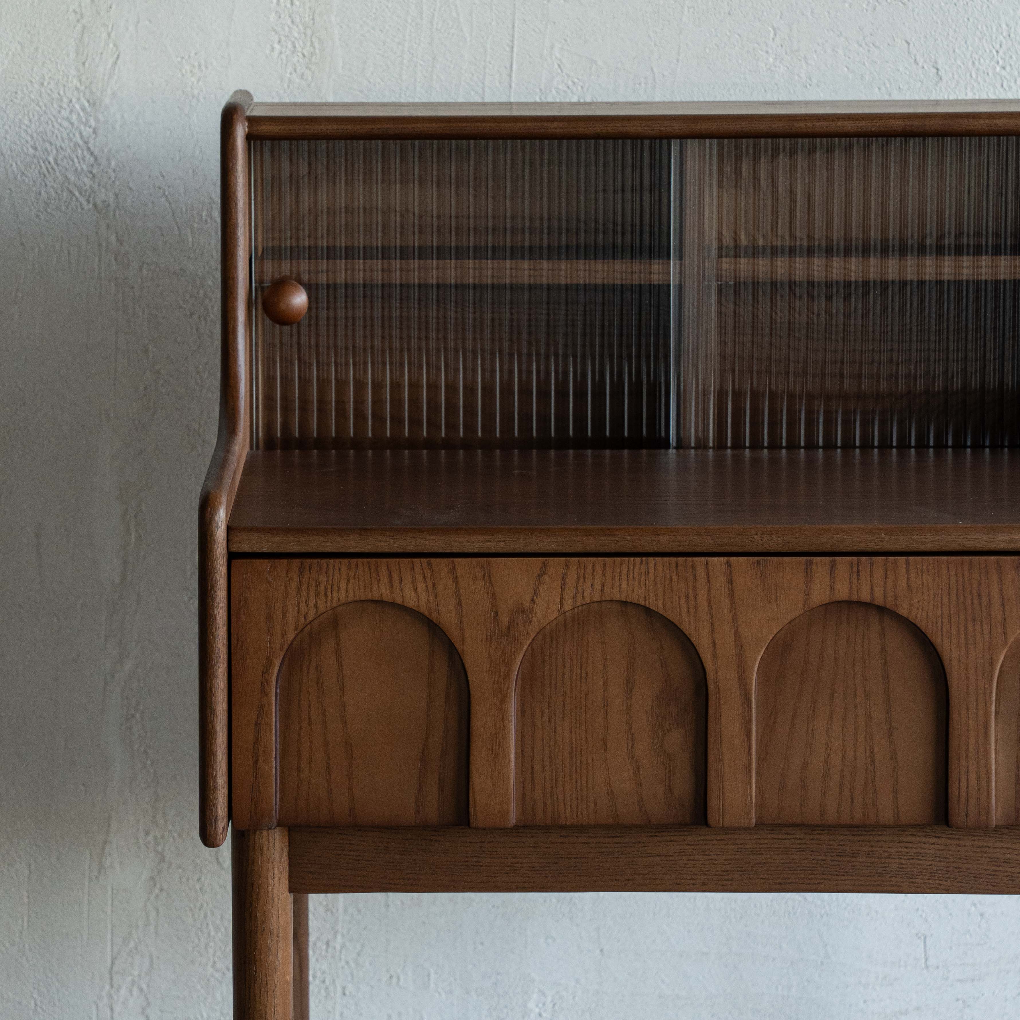 Mavrin Arched Mid Century Dressing Table With Stool - WALNUT - Dressing Table - WS Living Furniture  Furniture Store in Dubai