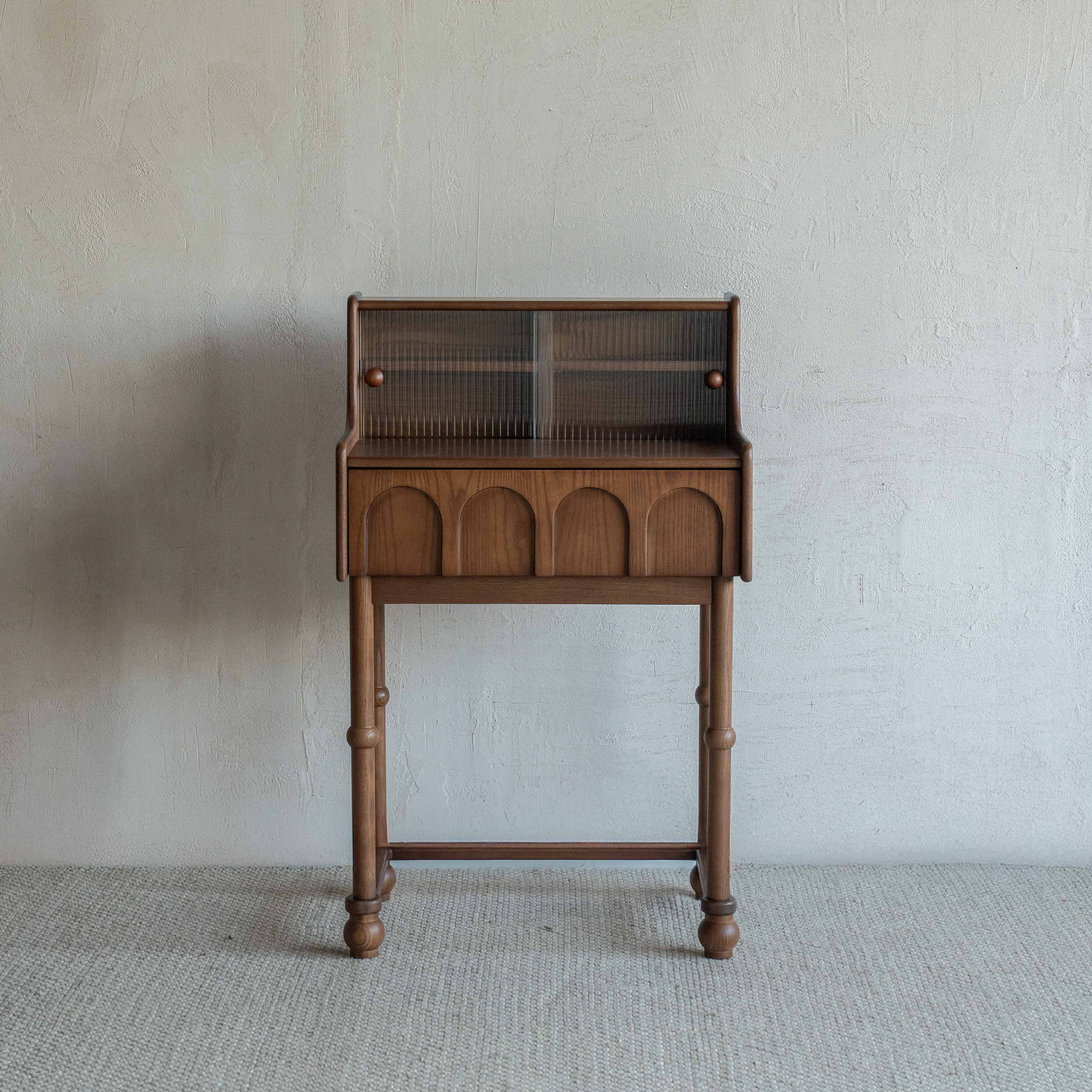 Mavrin Arched Mid Century Dressing Table With Stool - WALNUT - Dressing Table - WS Living Furniture  Furniture Store in Dubai