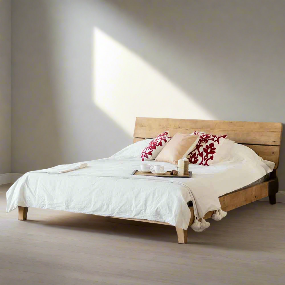 Elizabeth Natural Pine Wood Bed -  - WS Living - UAE Modern Home Furniture Stores in Dubai