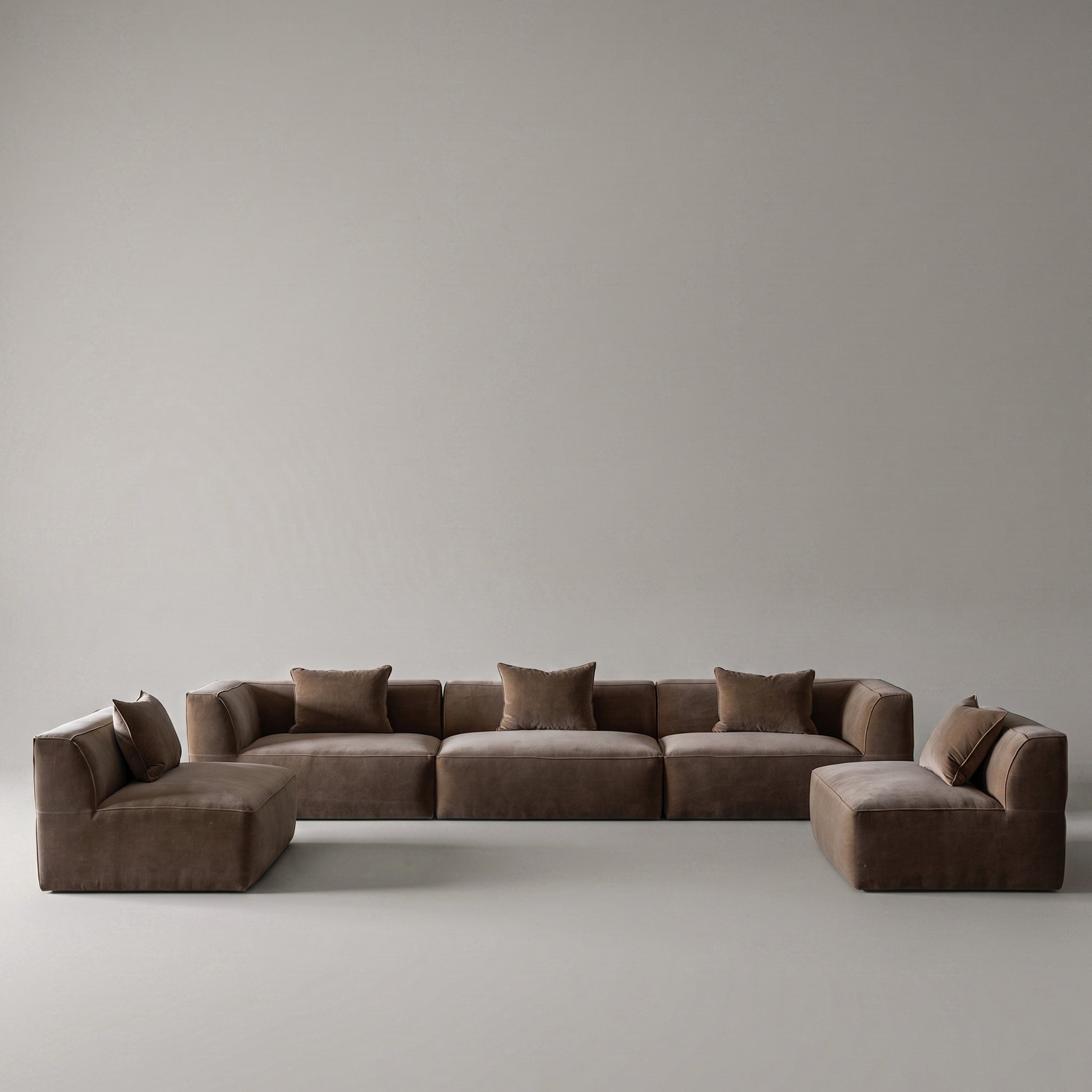 Ezra Modern Velvet Sectional | Modular Sofa - Mustard