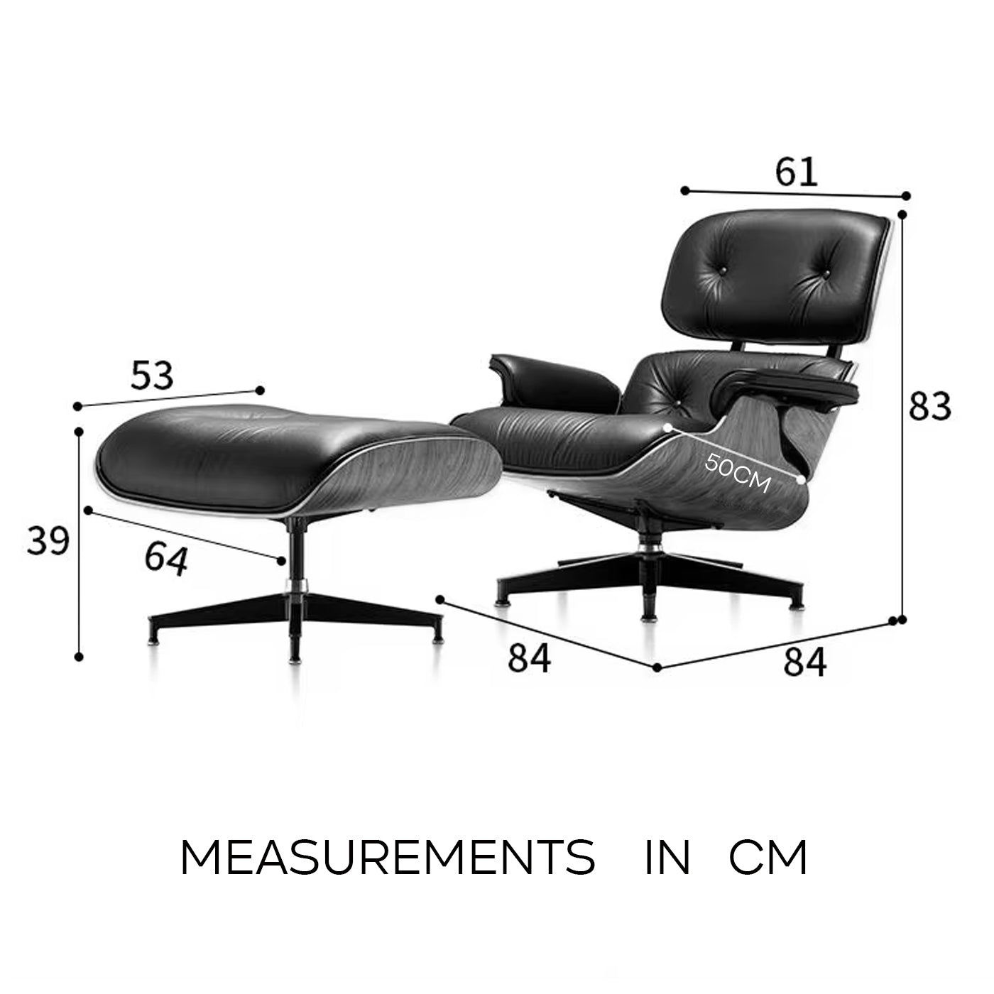 Orlo Genuine Leather - Eames Lounge Chair & Ottoman (Pre-Order30 Days Delivery)