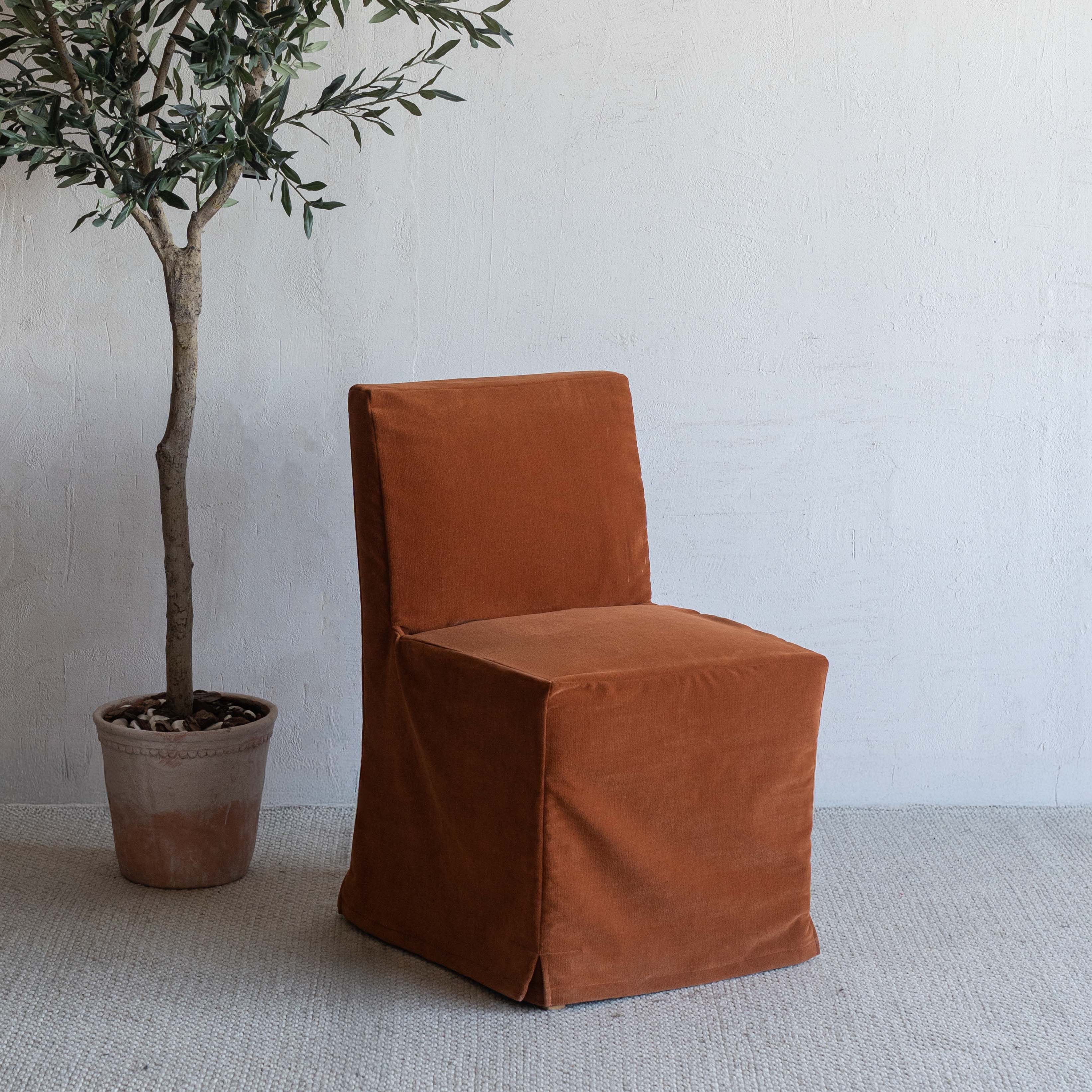 Emily Orange Velvet Dining Chair