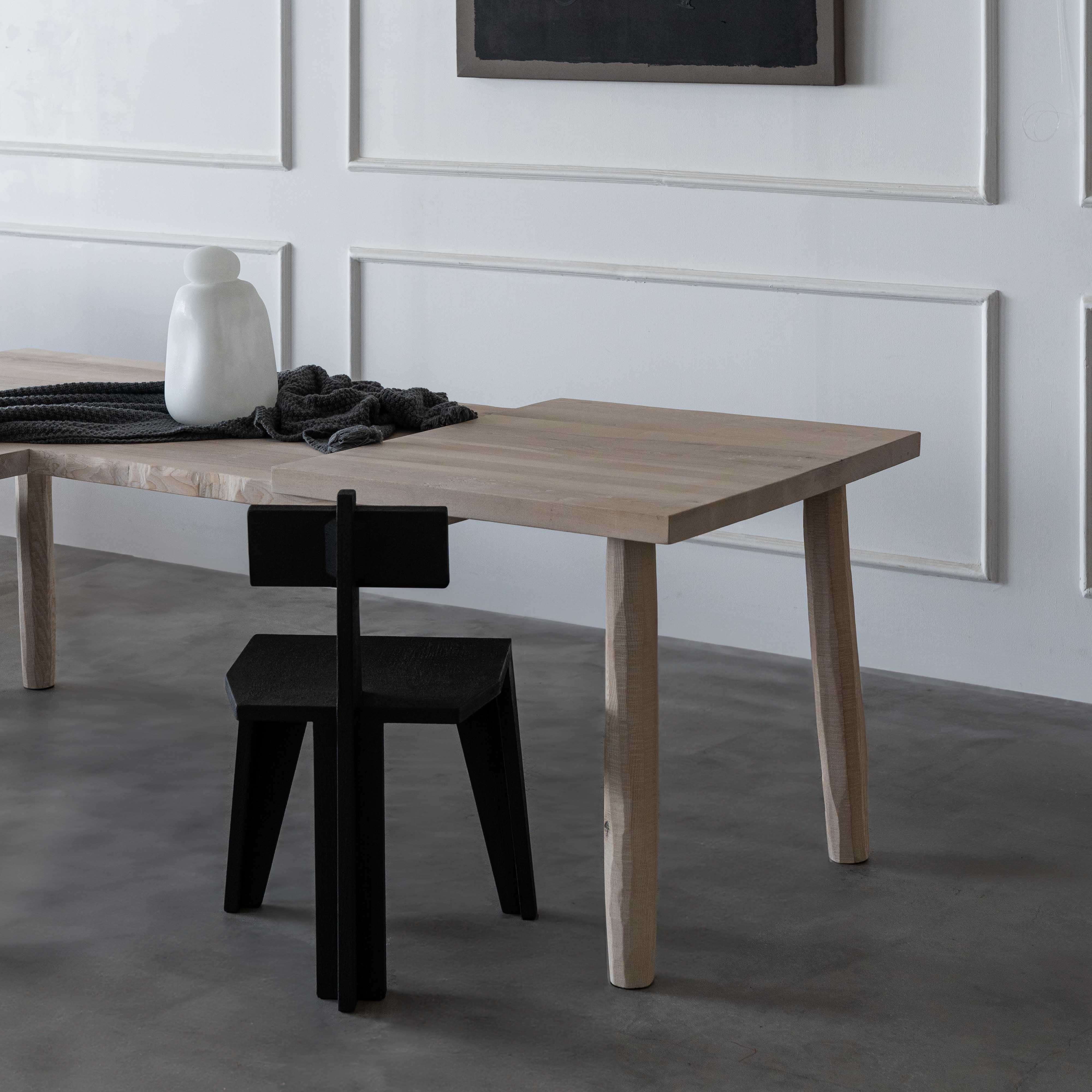 Eye White-Washed Solid Oak Wood Dining Table - Dining Table - WS Living - UAE Modern Home Furniture Stores in Dubai