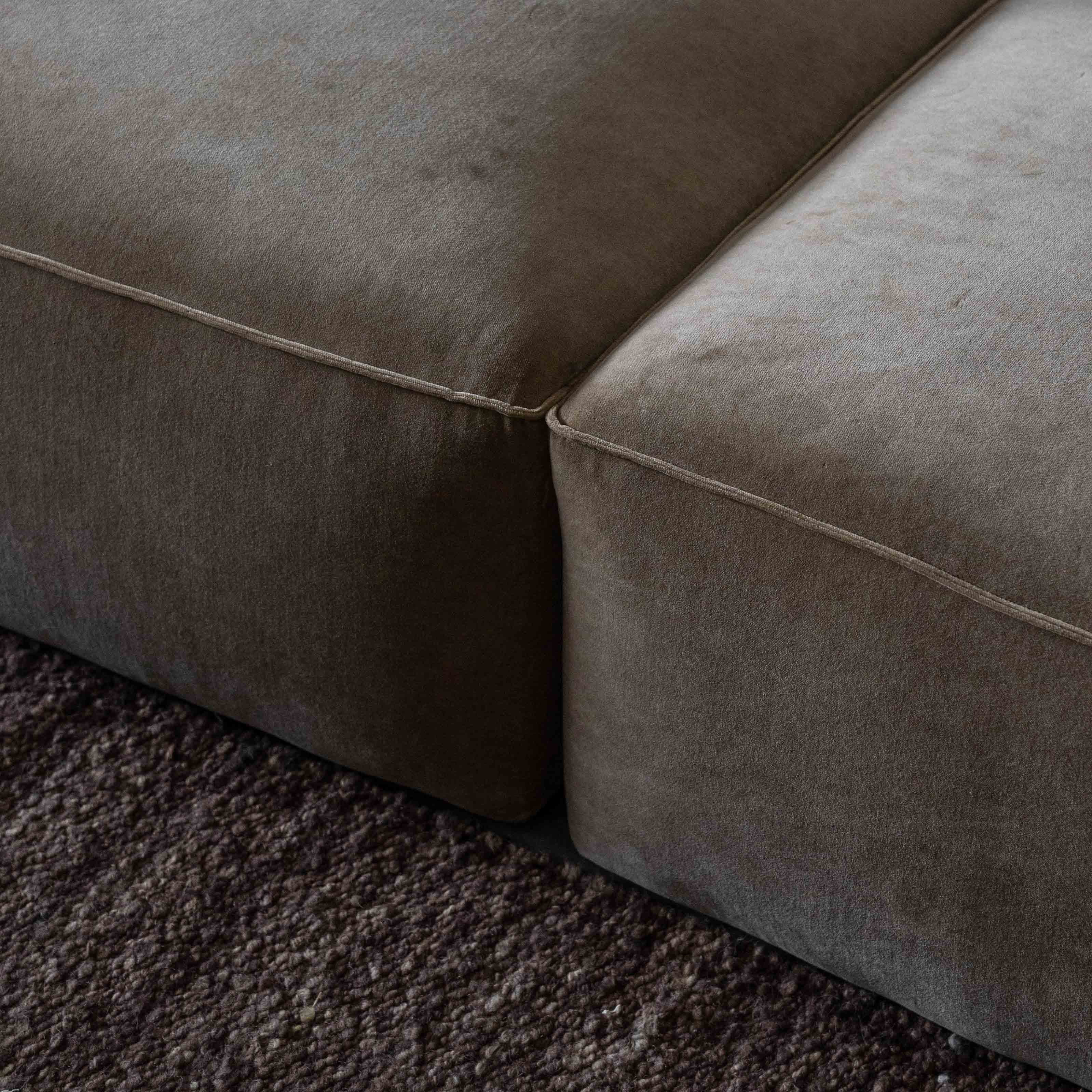 Ezra Modern Velvet Sectional | Modular Sofa - Mustard