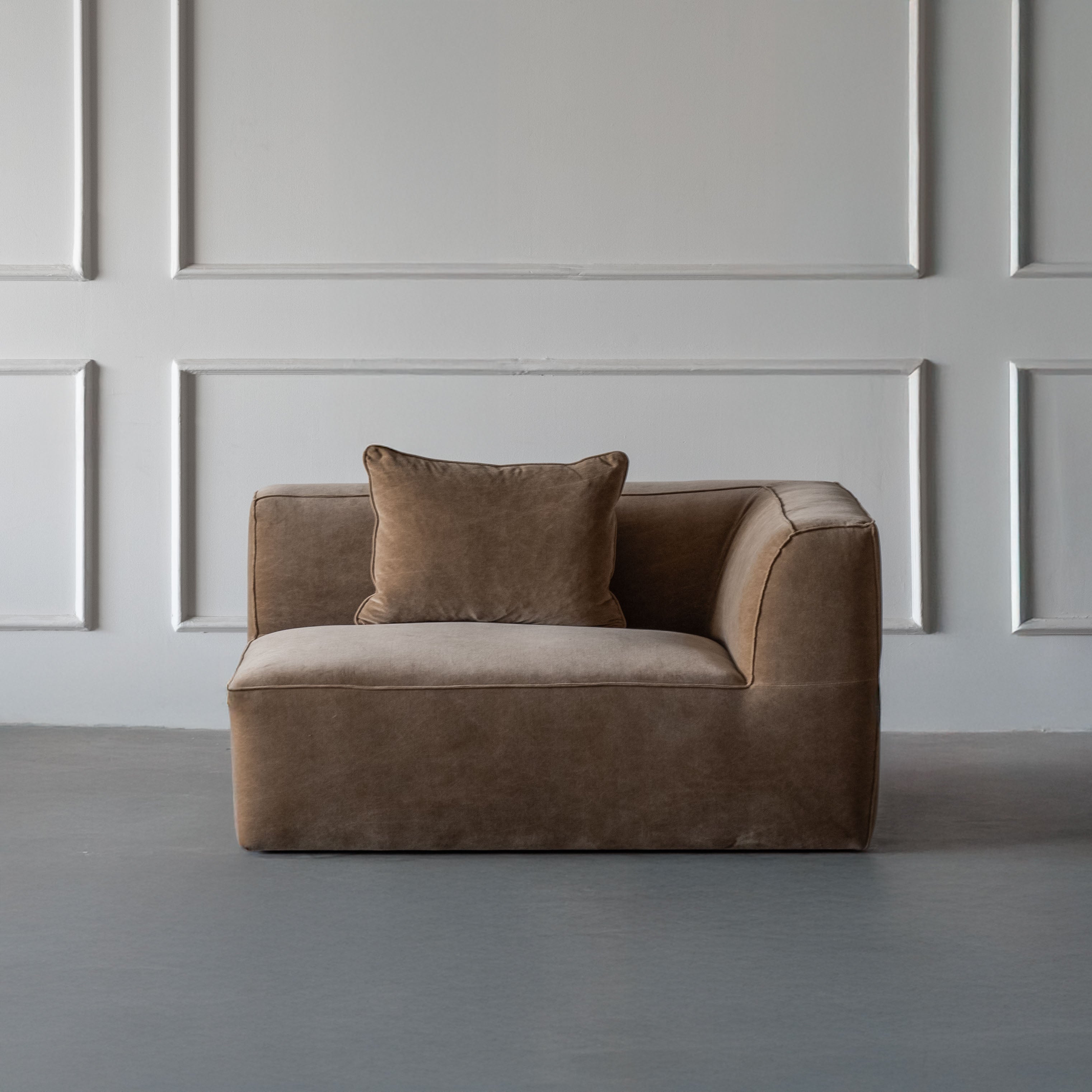 Ezra Modern Velvet Sectional | Modular Sofa - Mustard