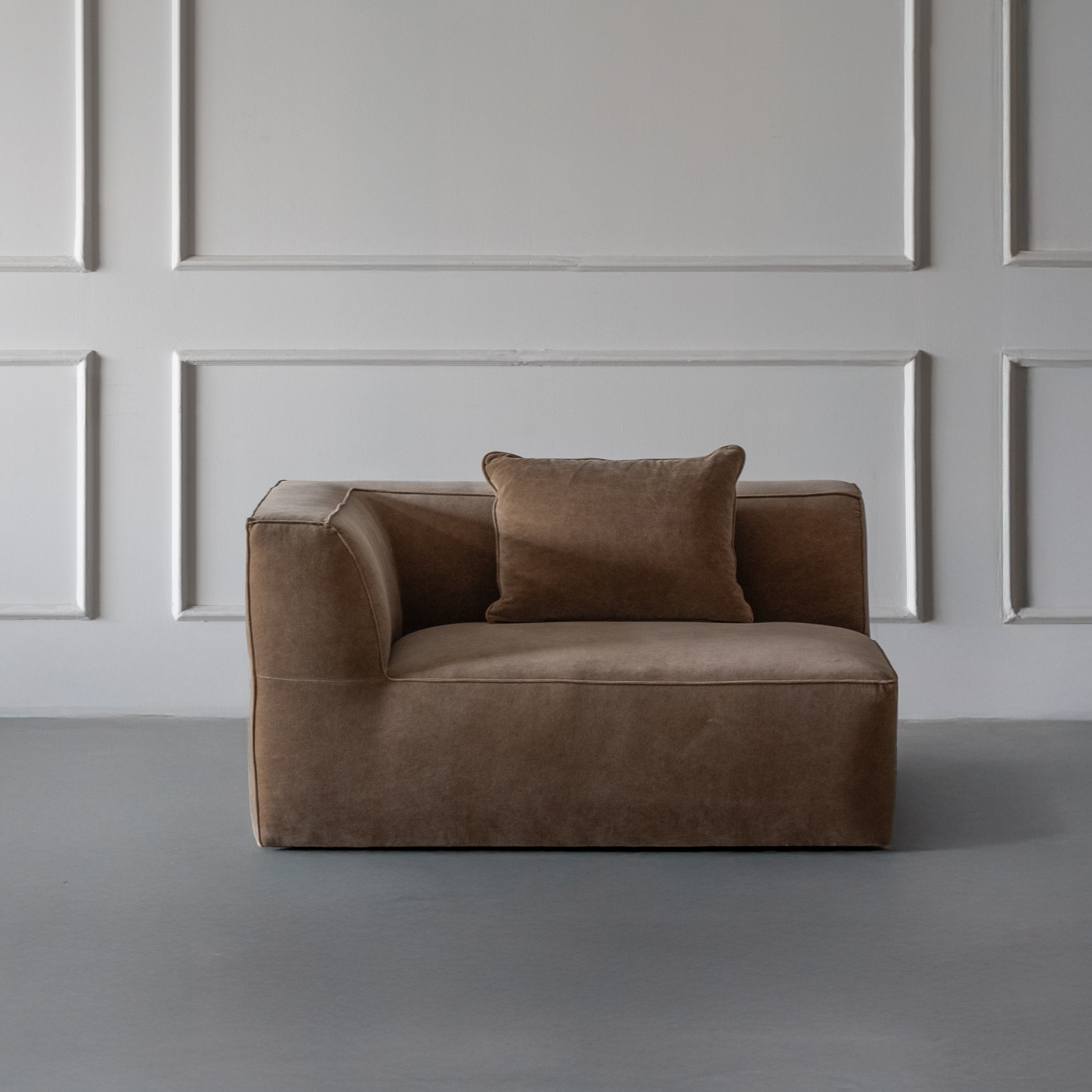 Ezra Modern Velvet Sectional | Modular Sofa - Mustard