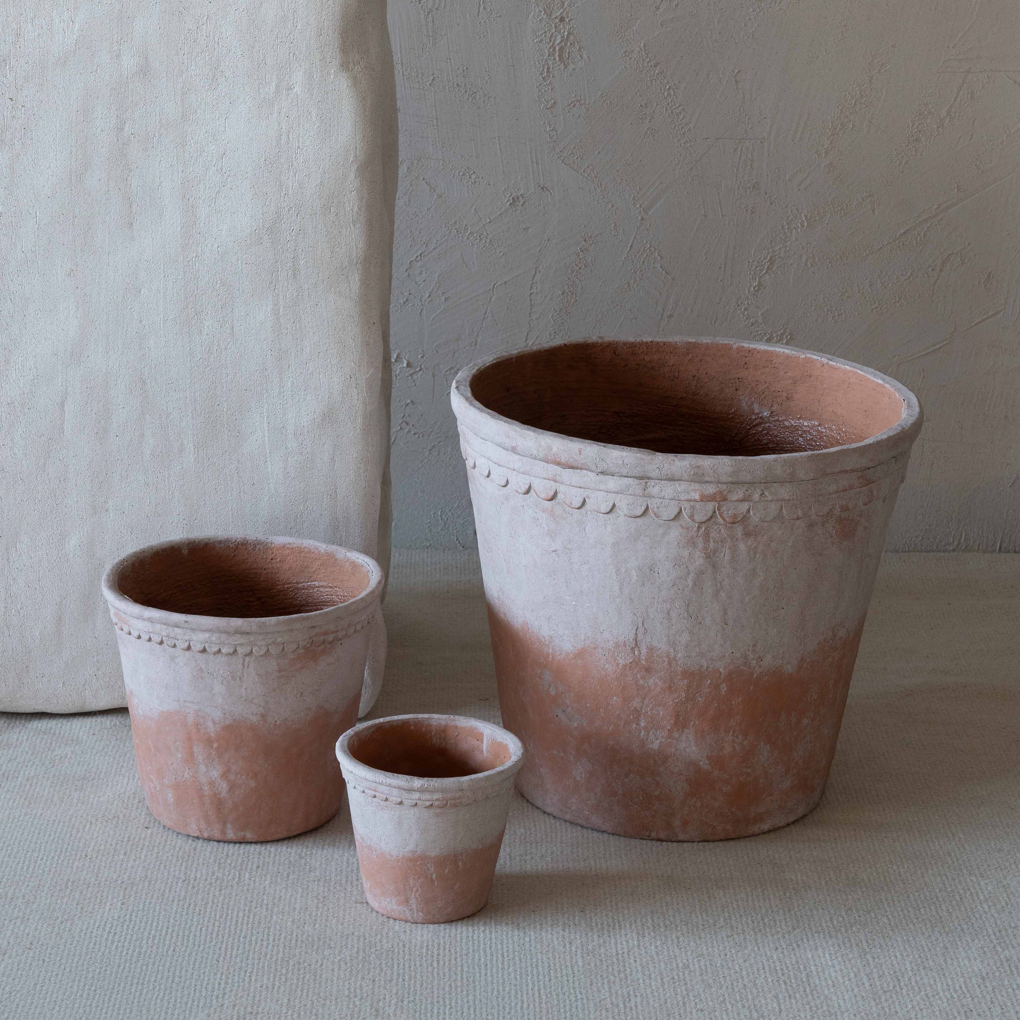 Rustica Beige Clay Castle Red Concrete Planter Pot | Tree Pot - Vase - WS Living - UAE Home Furniture Stores in Dubai