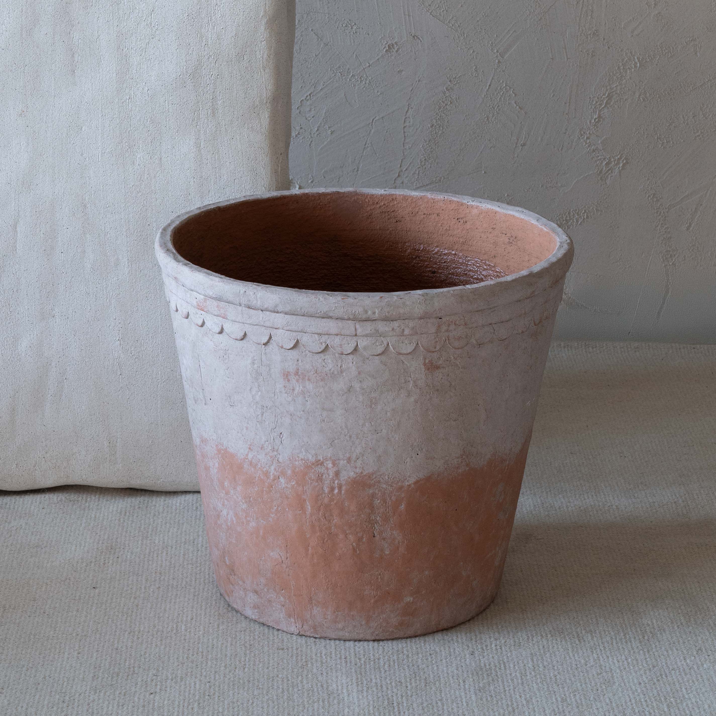 Rustica Beige Clay Castle Red Concrete Planter Pot | Tree Pot