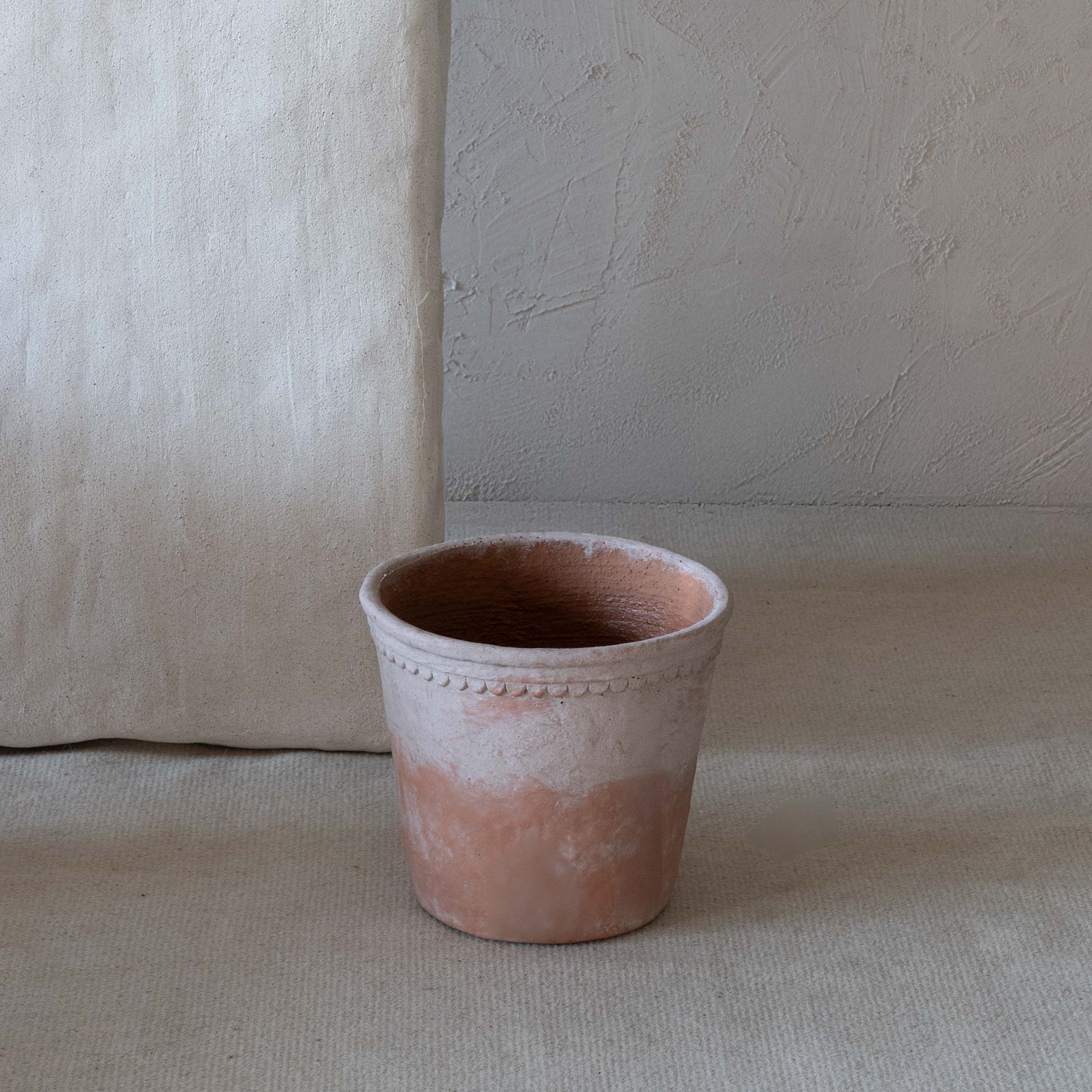 Rustica Beige Clay Castle Red Concrete Planter Pot | Tree Pot