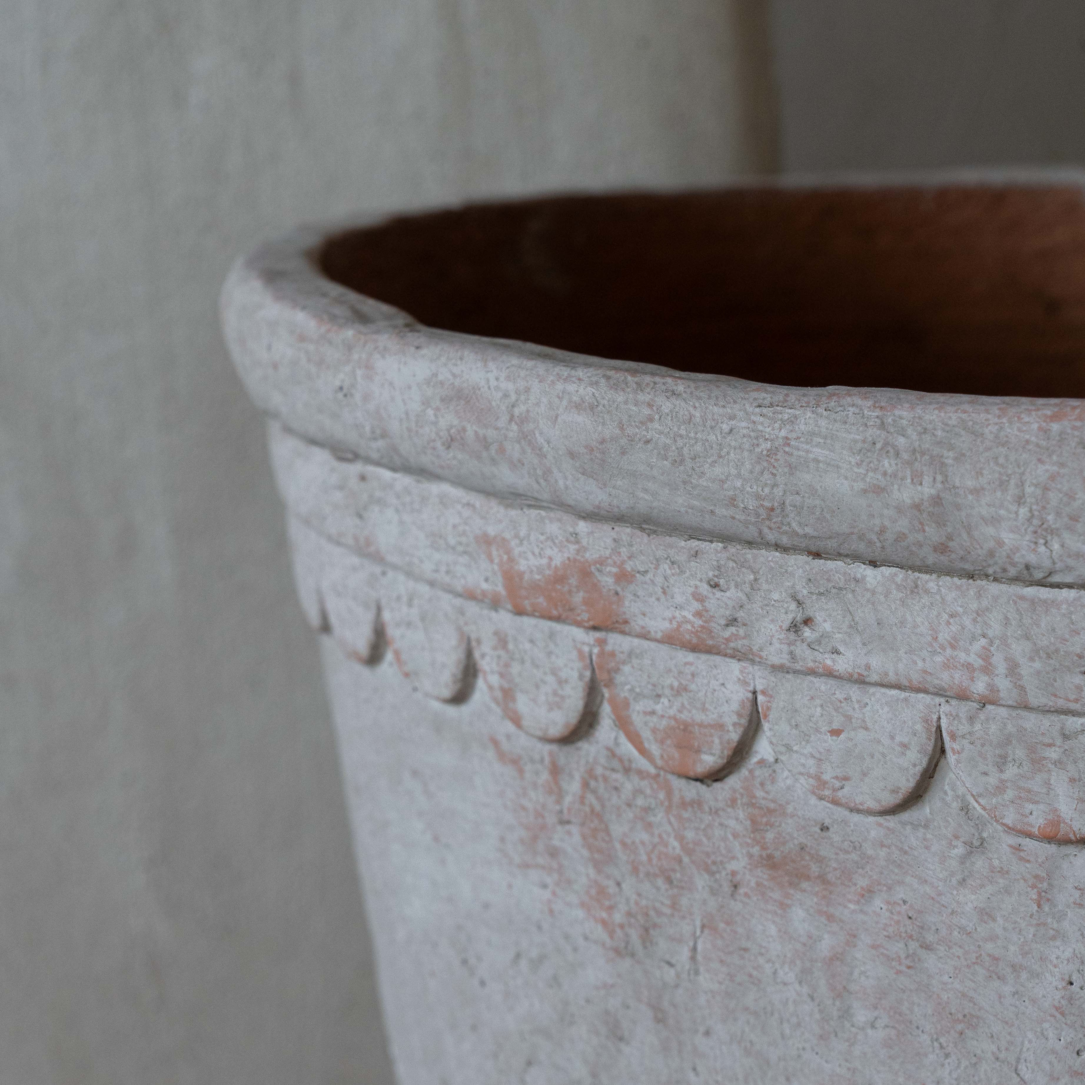 Rustica Beige Clay Castle Red Concrete Planter Pot | Tree Pot