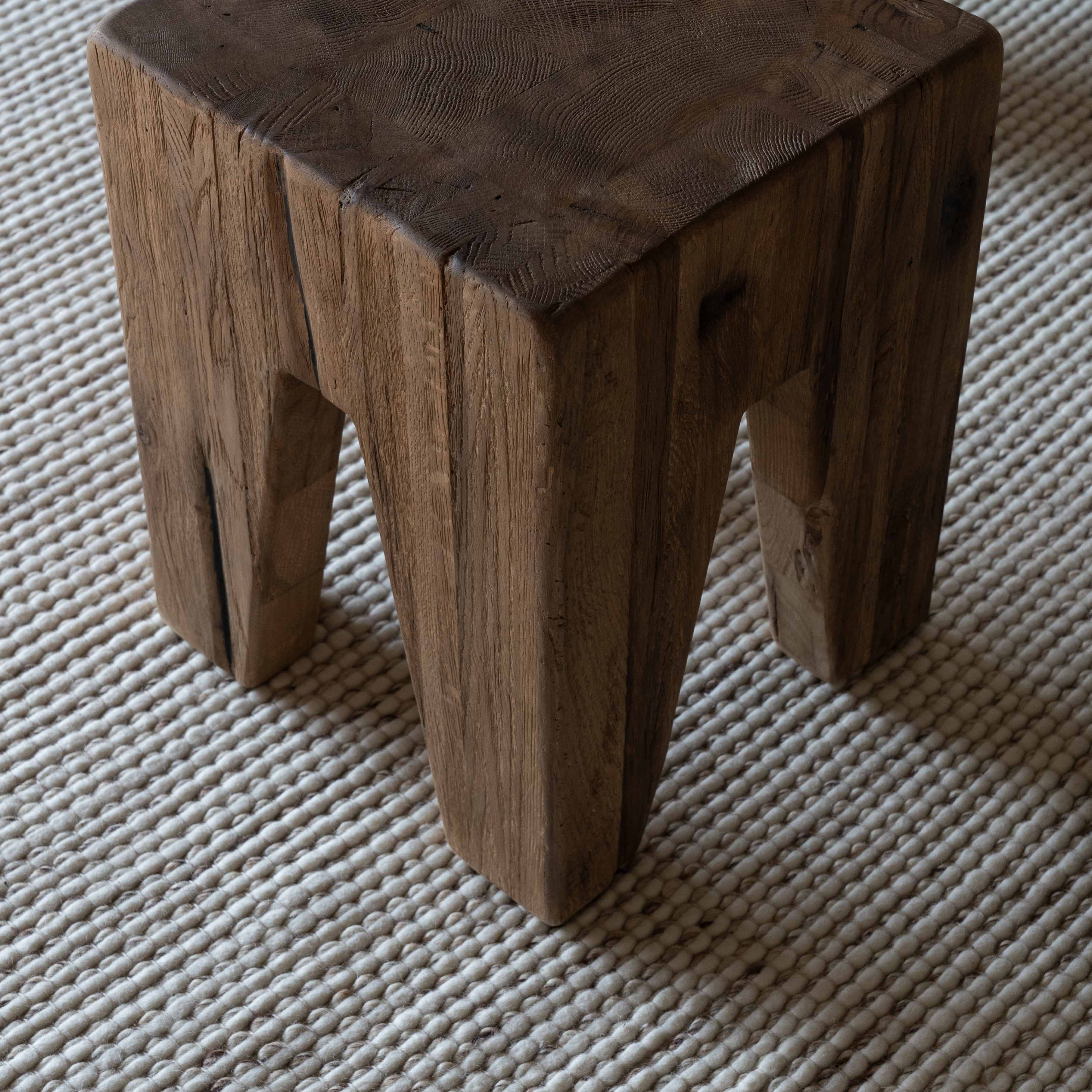 Forest seat Solid Wood Stool | Accent End Side Table - Side Table - WS Living - UAE Home Furniture Stores in Dubai