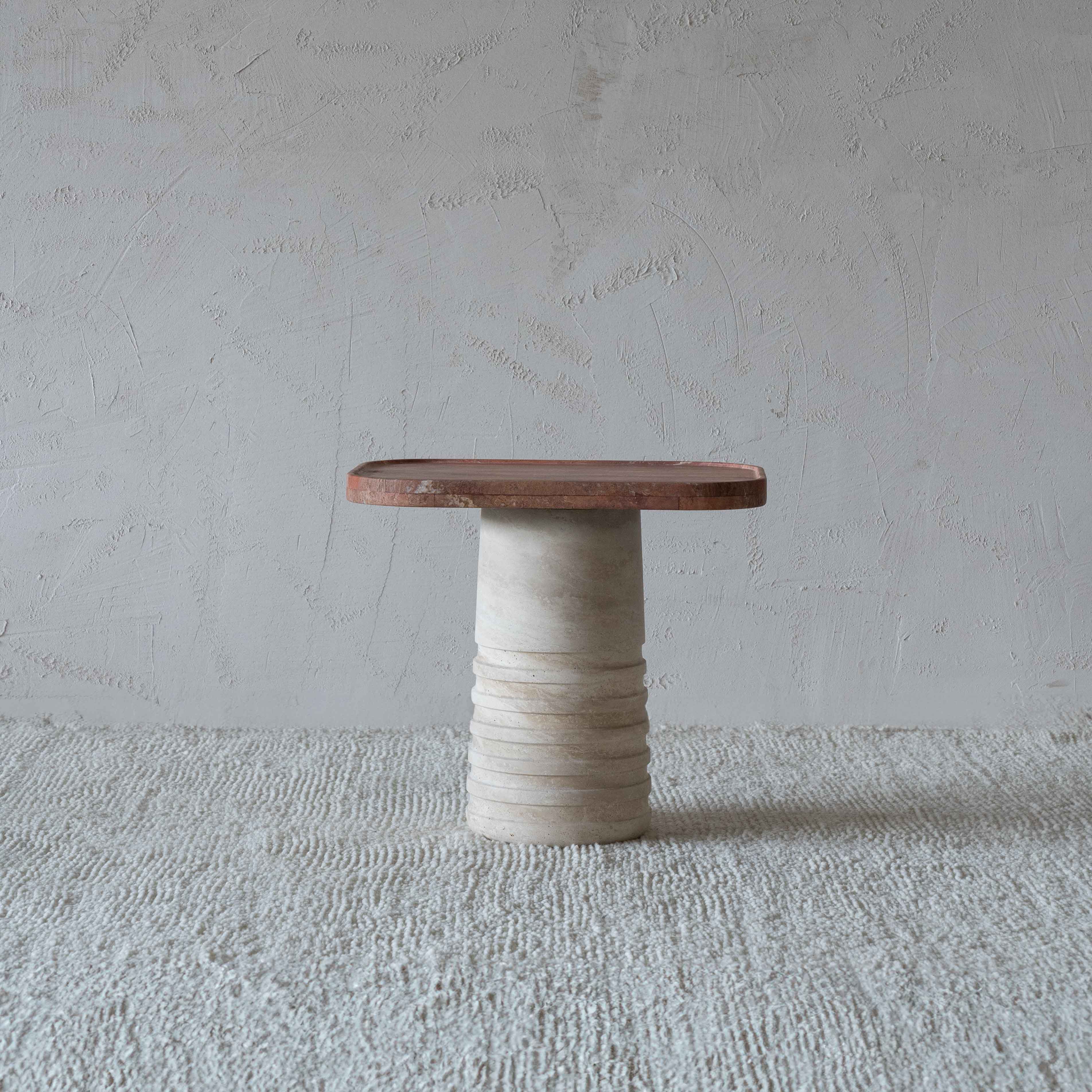 Gaella Modern Natural Marble Side Table | Accent Table - Side Tables - WS Living - UAE Wood and steel Furnitures in Dubai