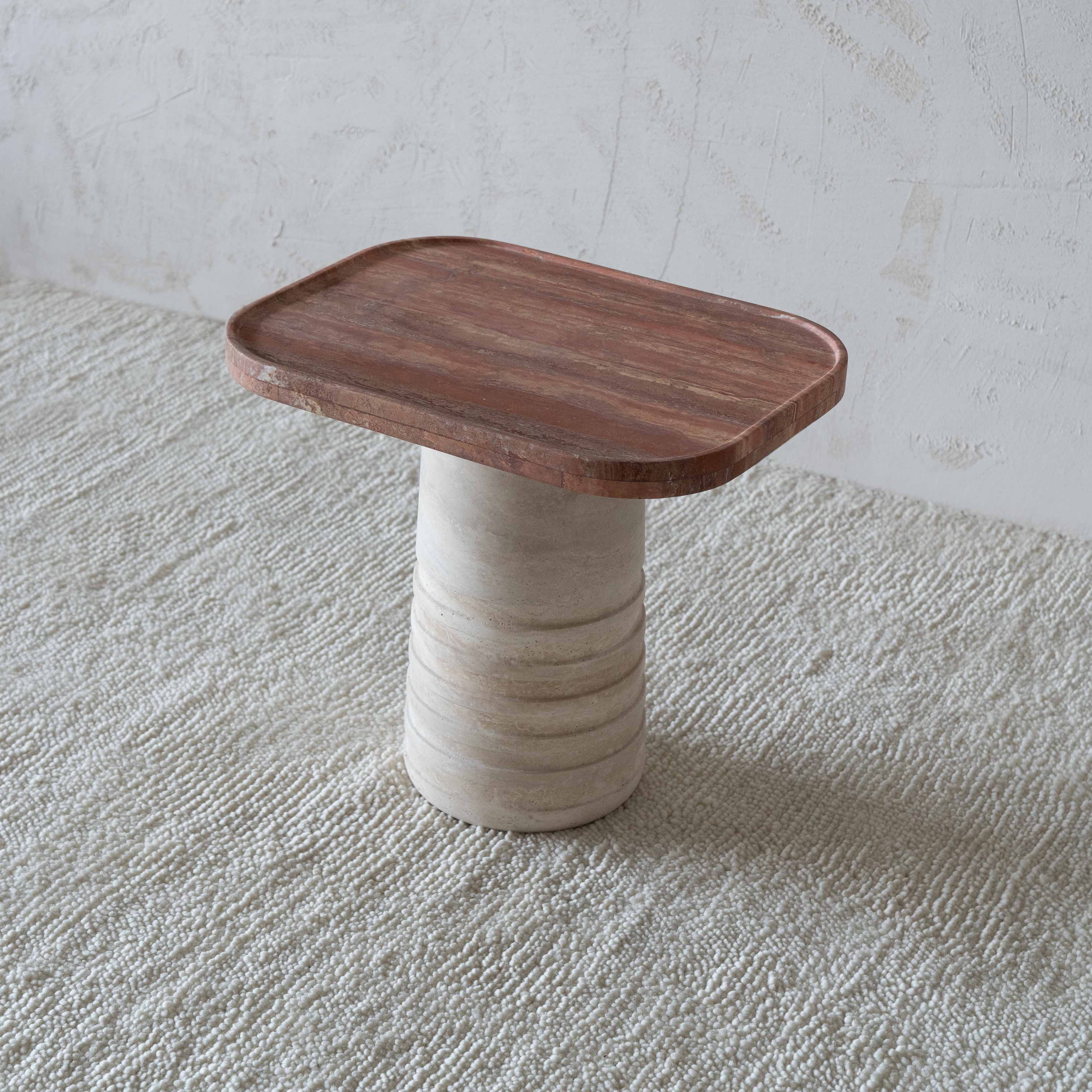 Gaella Modern Natural Marble Side Table | Accent Table - Side Tables - WS Living - UAE Wood and steel Furnitures in Dubai