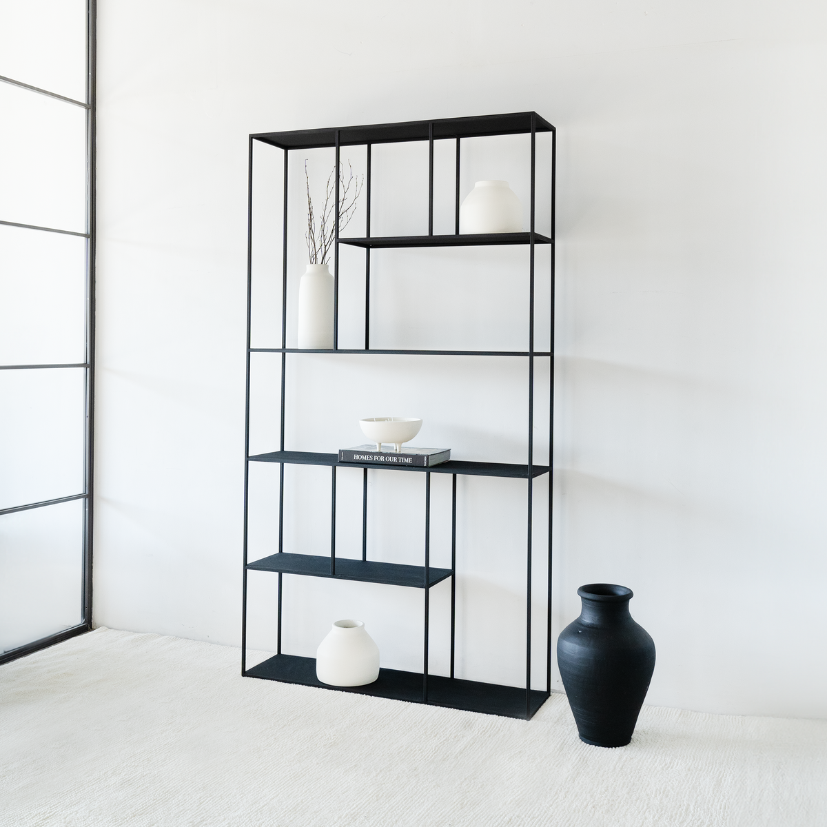 Monochrome Vertical Steel Shelf – Powder Coated Column Design | WS ...