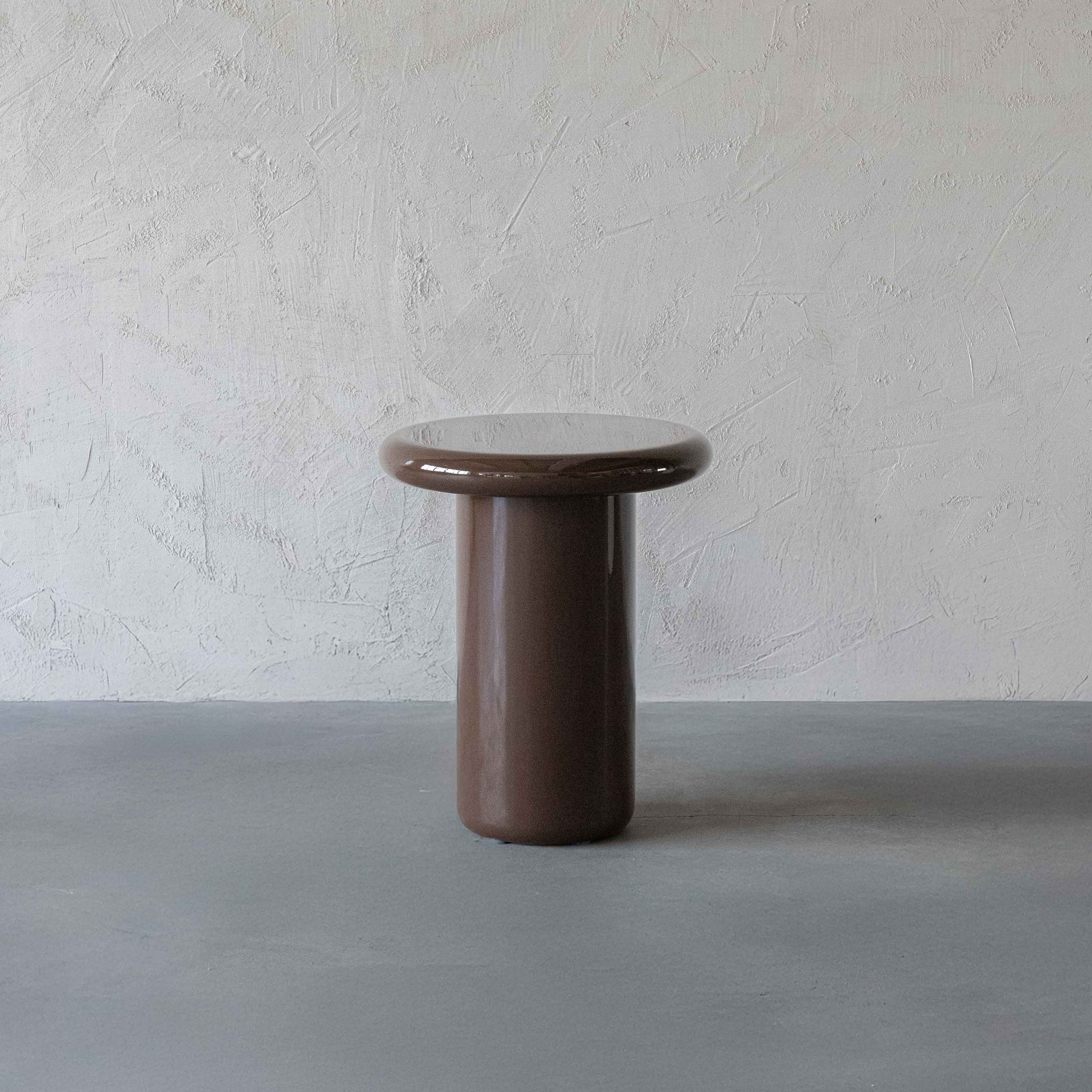 Harper Brown High Gloss Modern Accent Side Table