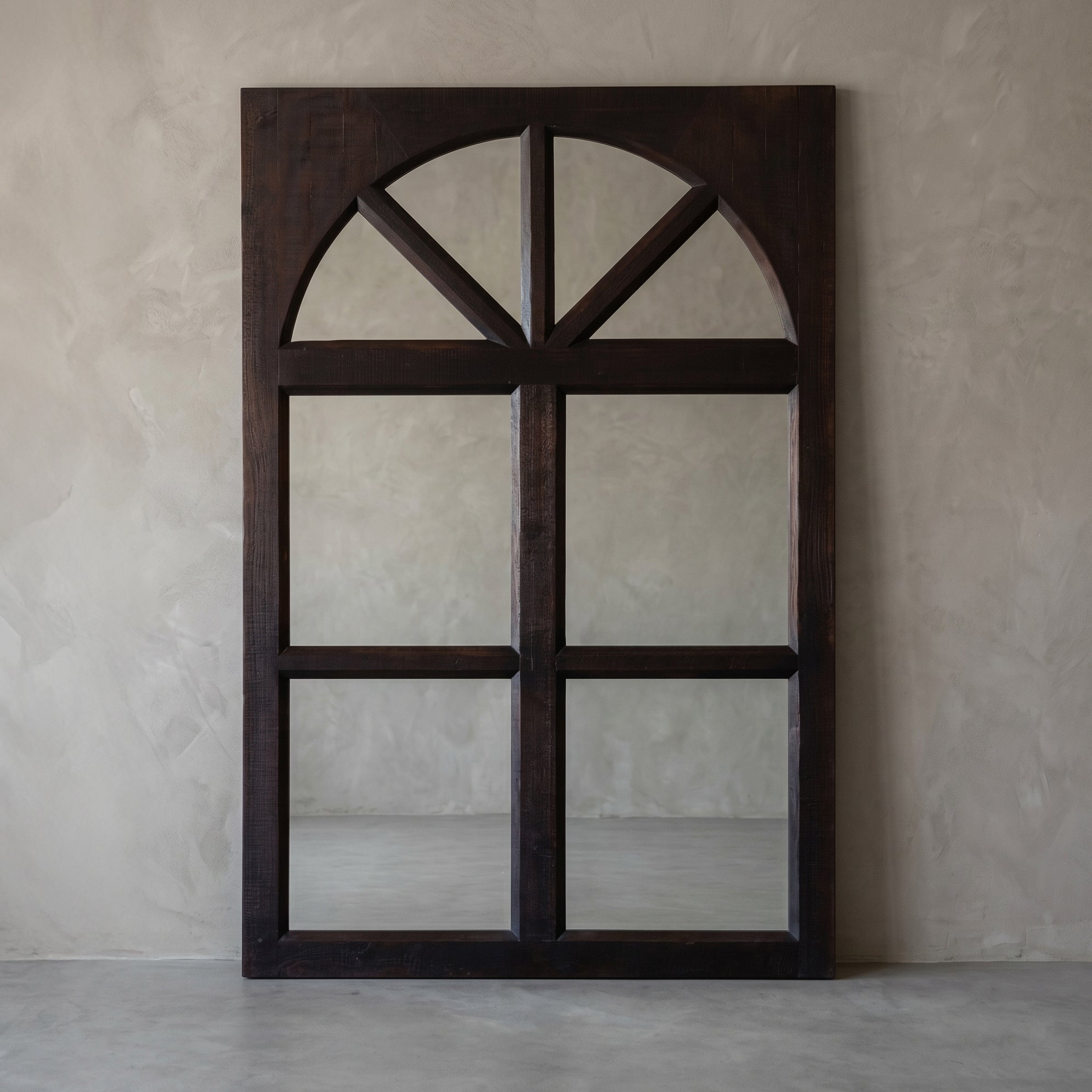 Glow Solid Wood Full Length Floor Mirror - DARK WALNUT