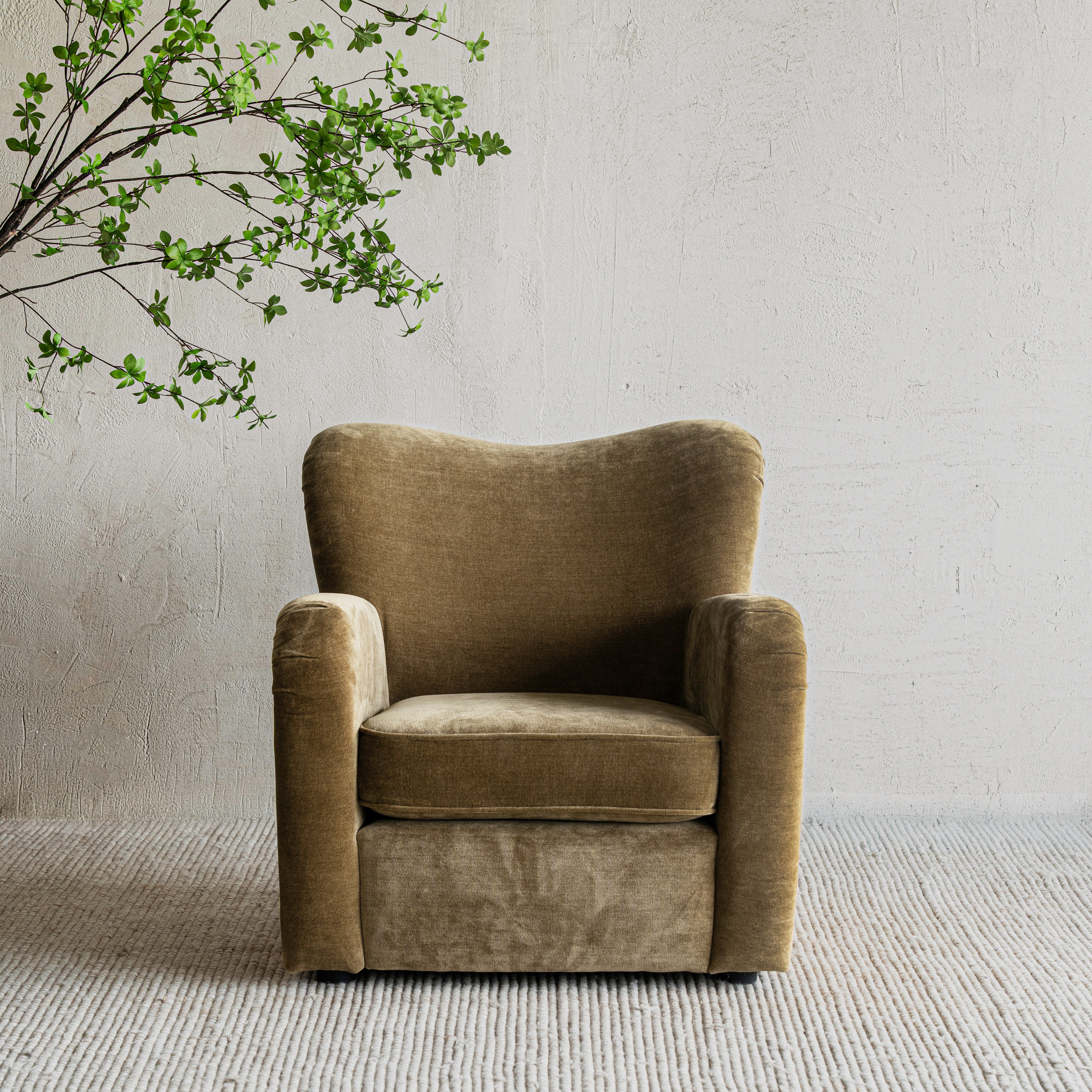 كرسي بذراعين دوار حديث من فيلورا - أخضر