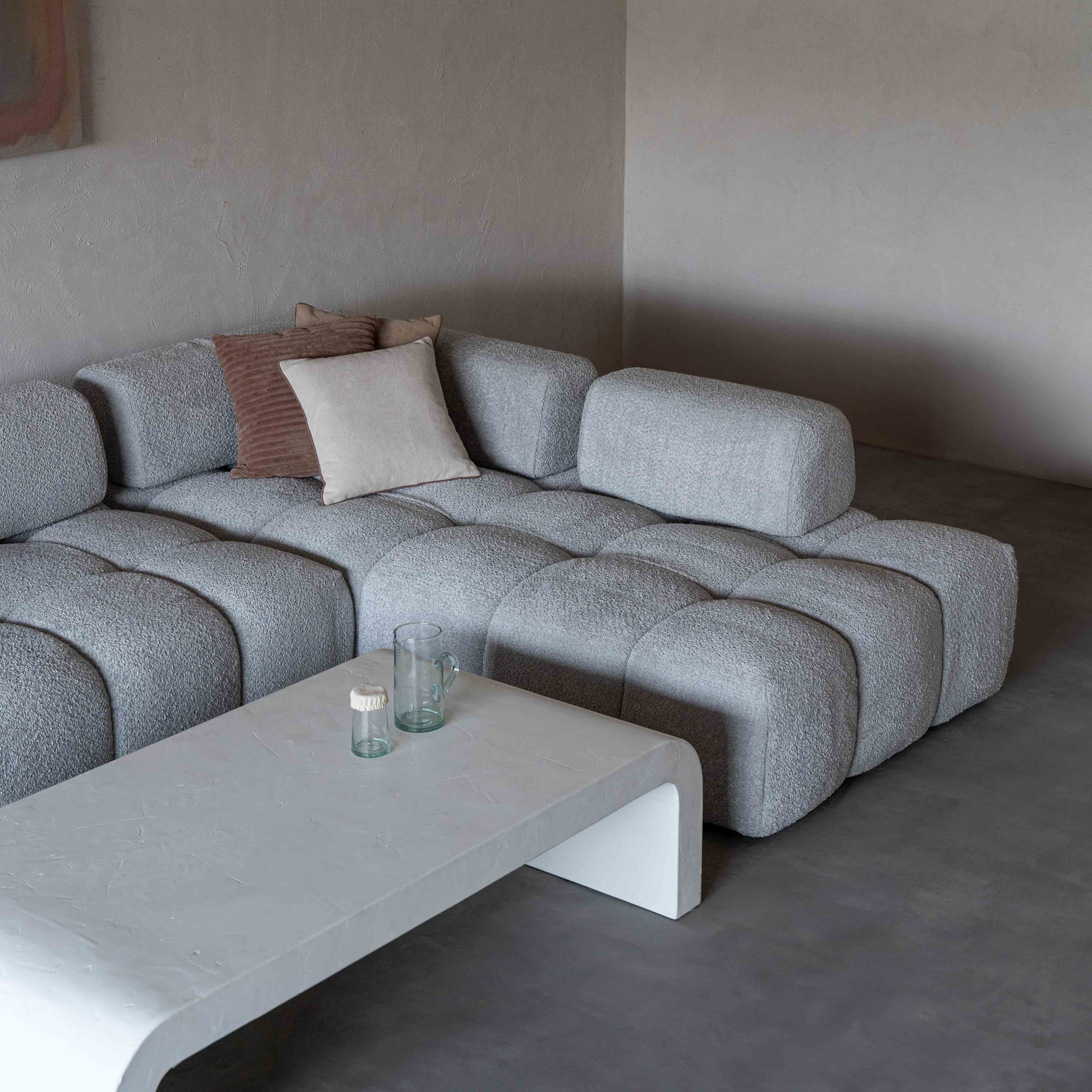 Harmony Light Grey Modern Corner & L Shape | Extendable Sofa - Sofas - WS Living - UAE Modern Home Furniture Stores in Dubai