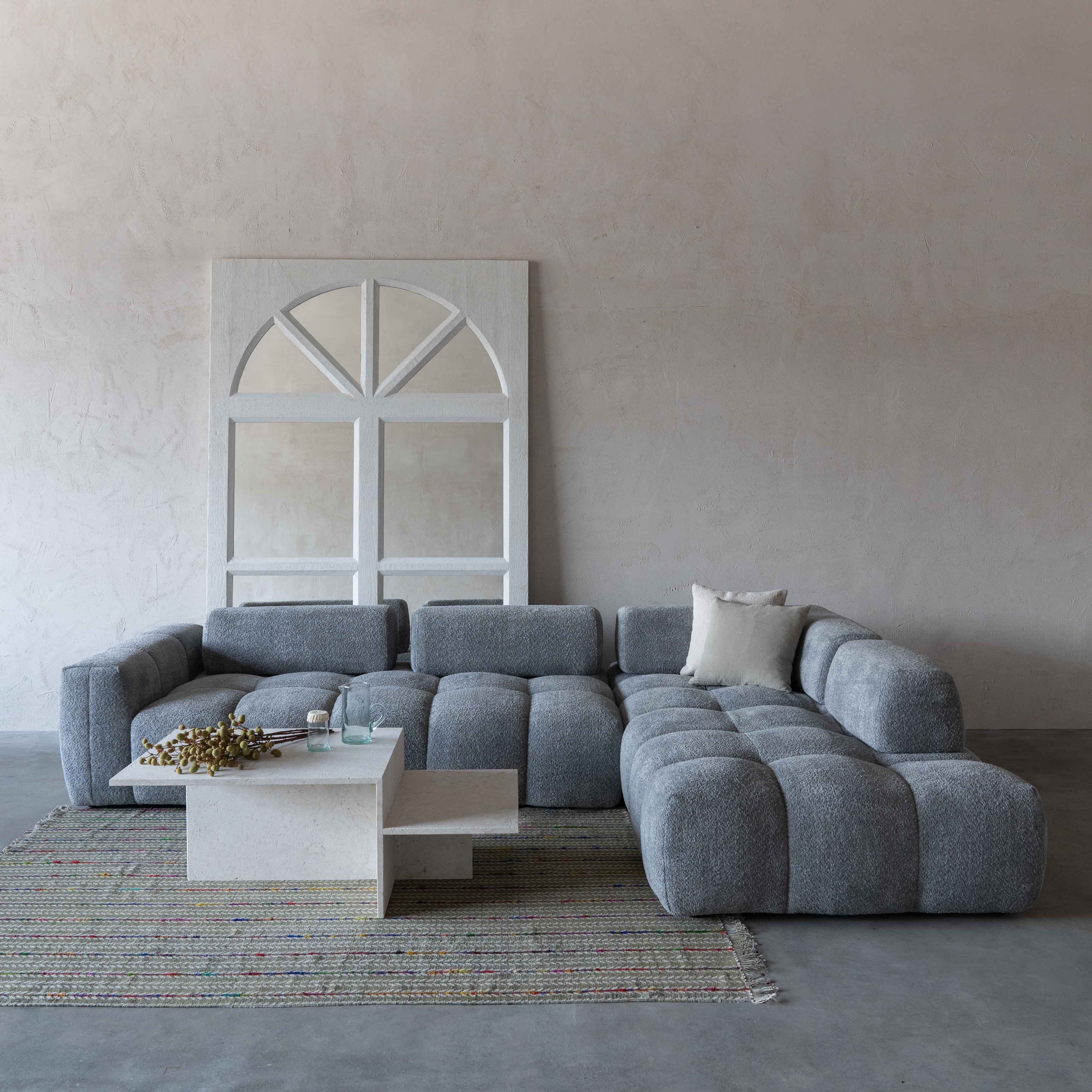 Harmony Mid Grey Modern Corner & L Shape | Extendable Sofa - Sofas - WS Living - UAE Modern Home Furniture Stores in Dubai