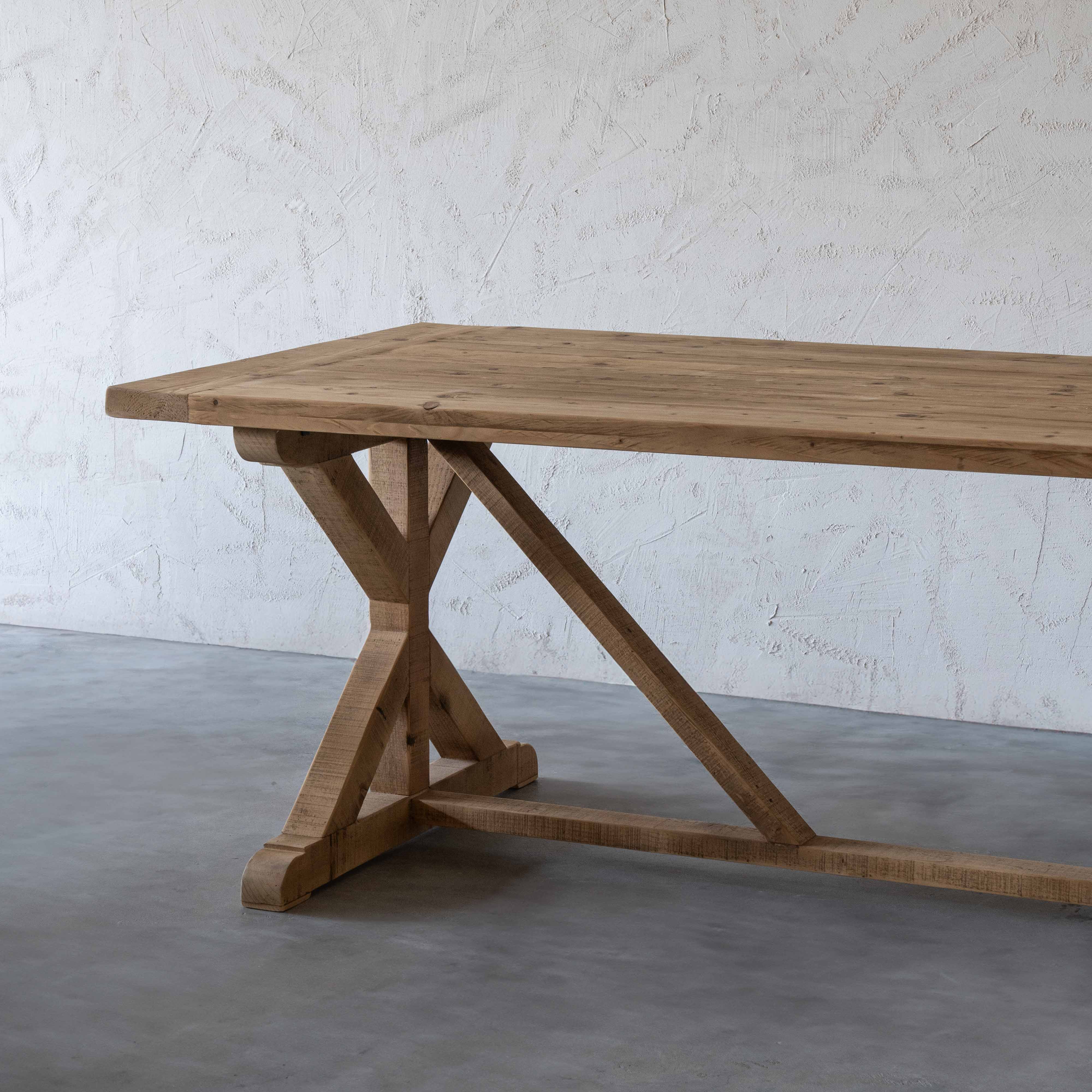 Harry Rectangle Pine Wood Dining Table - Dining Table - WS Living - UAE Wood and steel Furnitures in Dubai