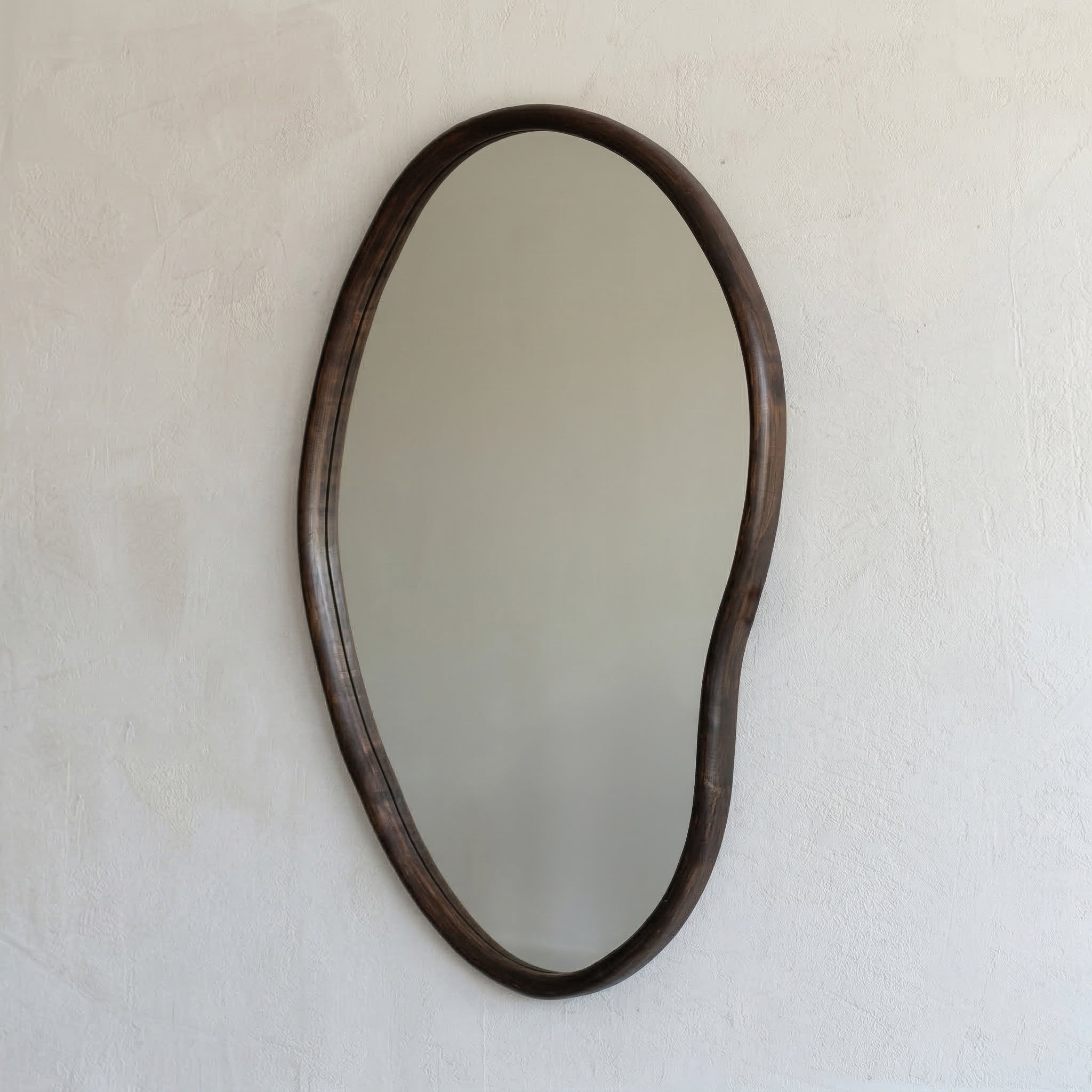 Hera Curved Wall Hanging Mirror - BIG - DARK WOOD