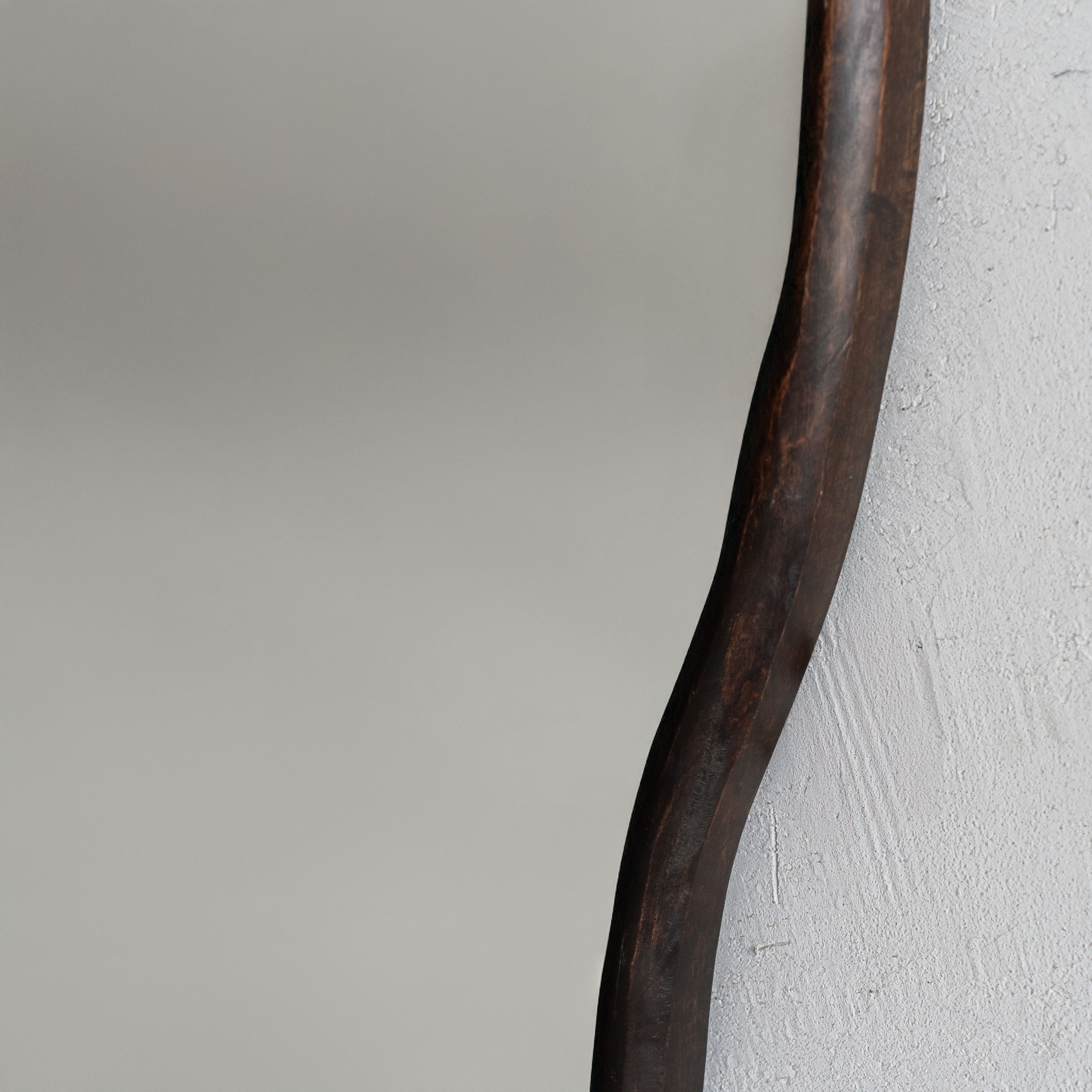 Hera Curved Wall Hanging Mirror - BIG - DARK WOOD