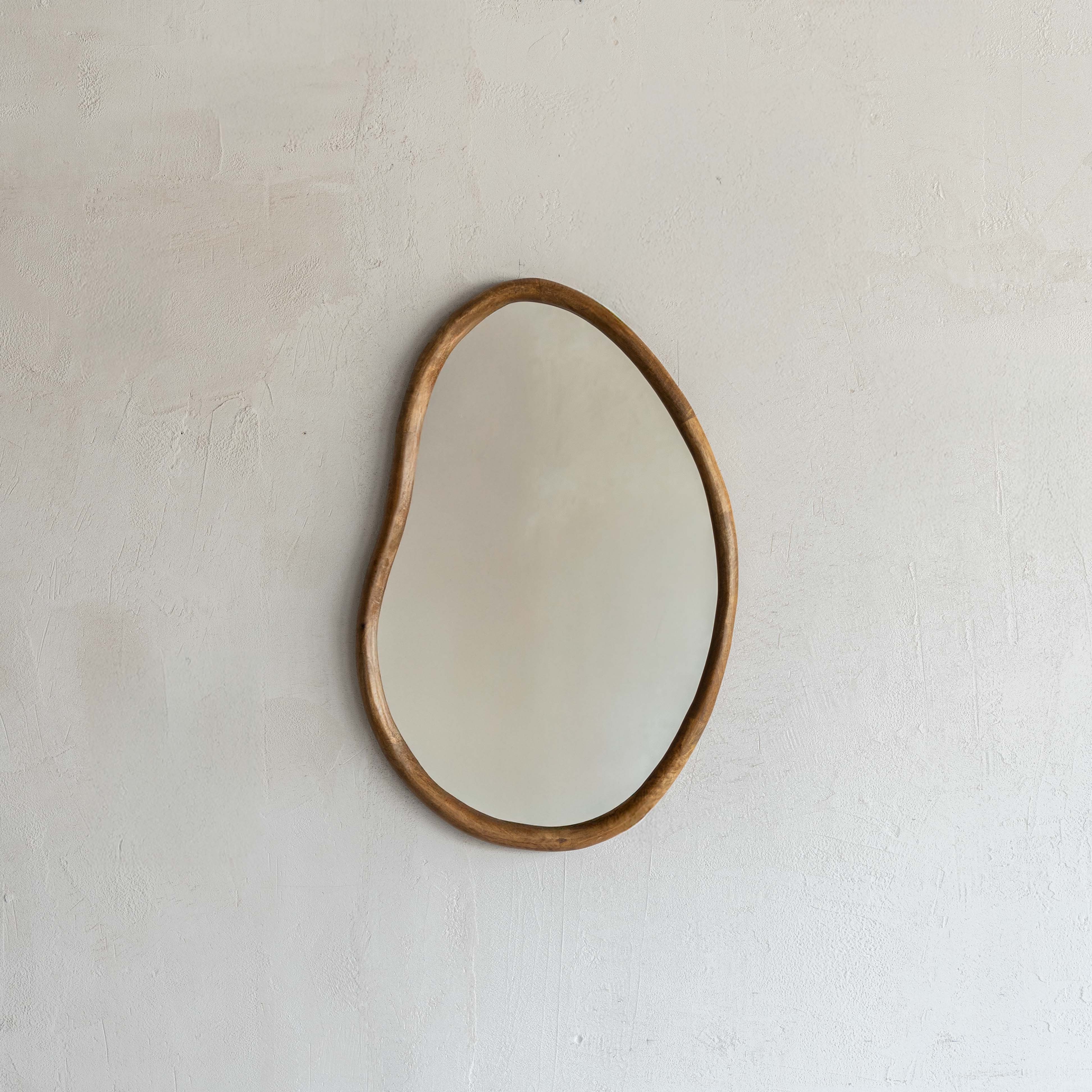 Hera Curved Wall Hanging Mirror - SMALL - LIGHT WOOD