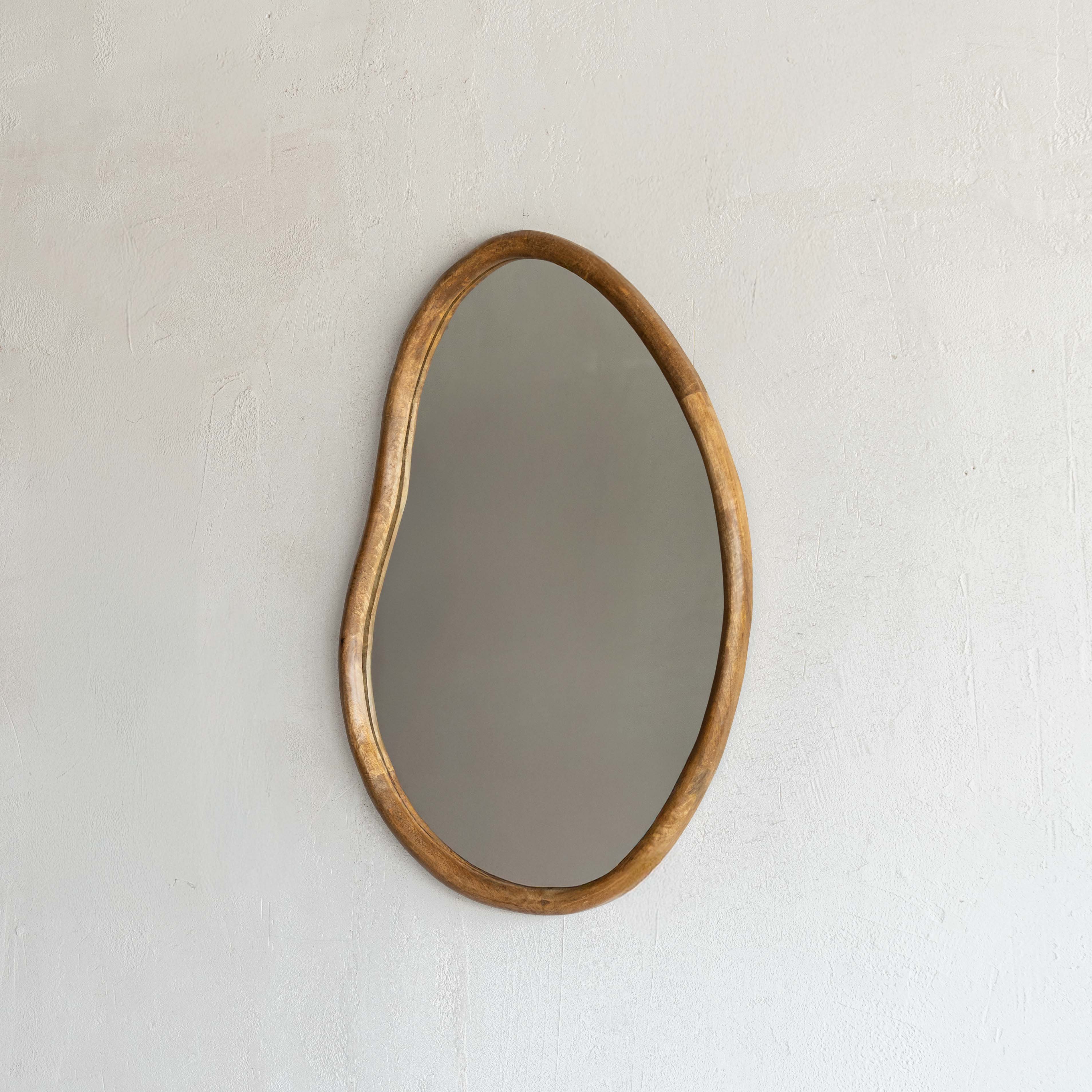 Hera Curved Wall Hanging Mirror - SMALL - LIGHT WOOD