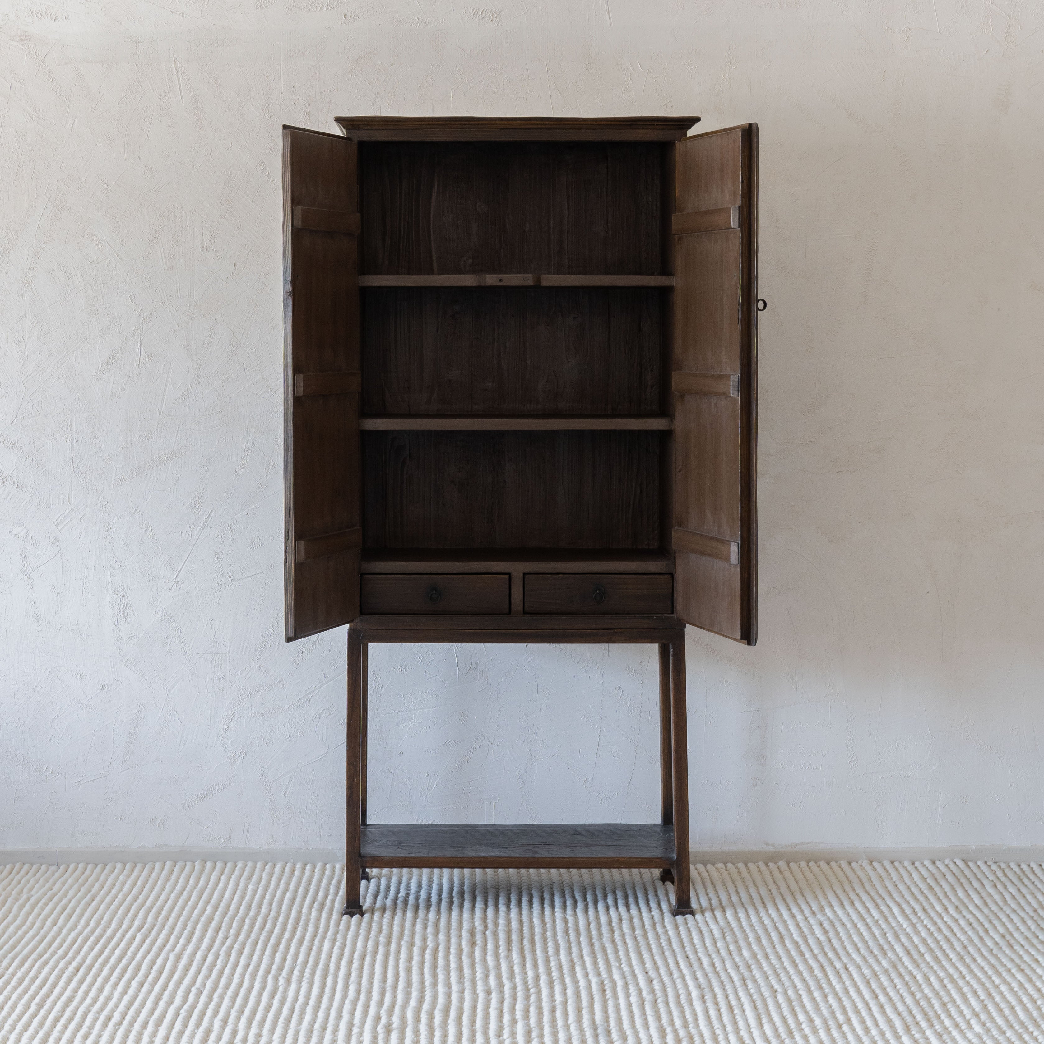 Ikou Dark Solid Pine Wood Cabinet (G22-1992/ GA77-A)  - WS Living - UAE - Cabinets Wood and steel Furnitures - Dubai