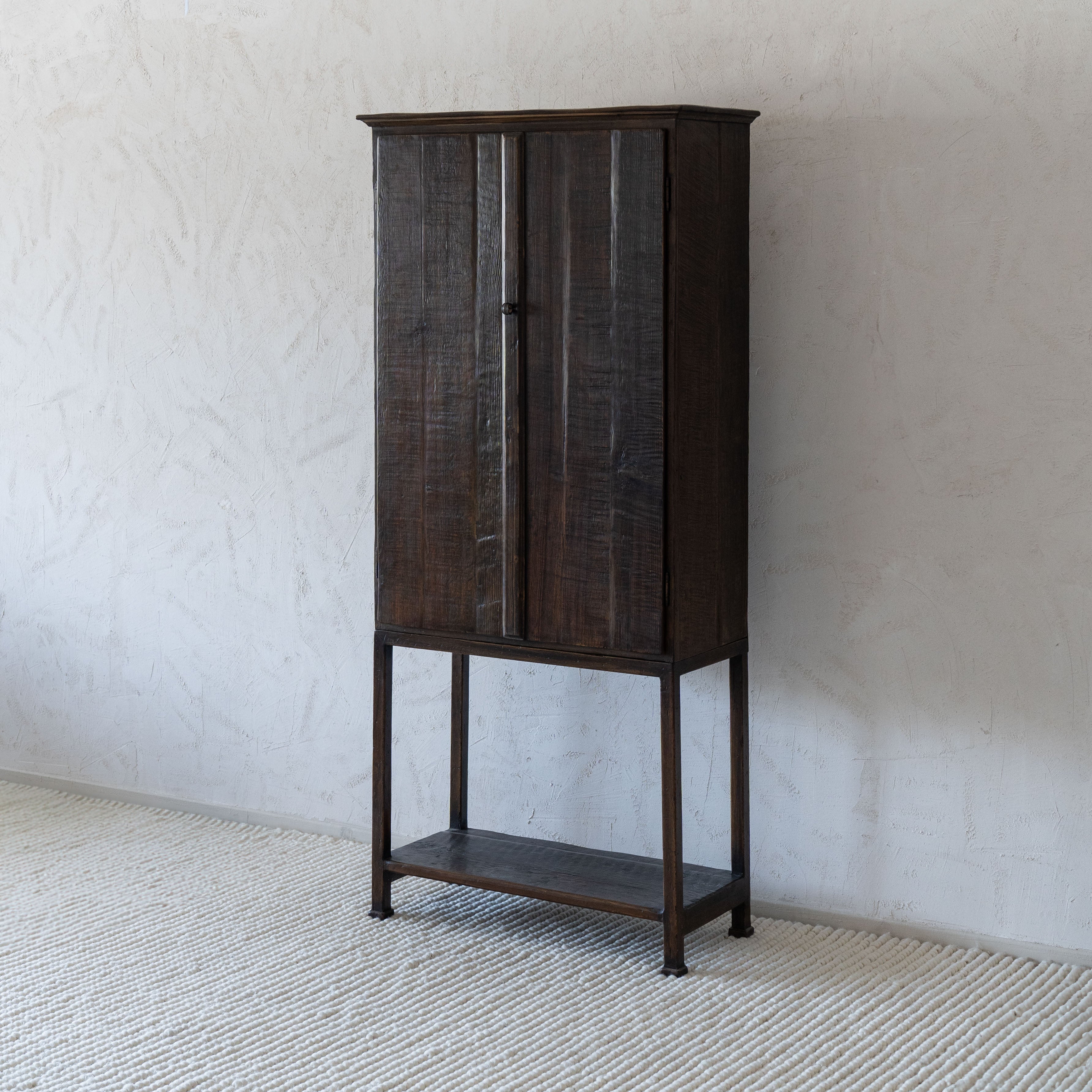 Ikou Dark Solid Pine Wood Cabinet (G22-1992/ GA77-A)