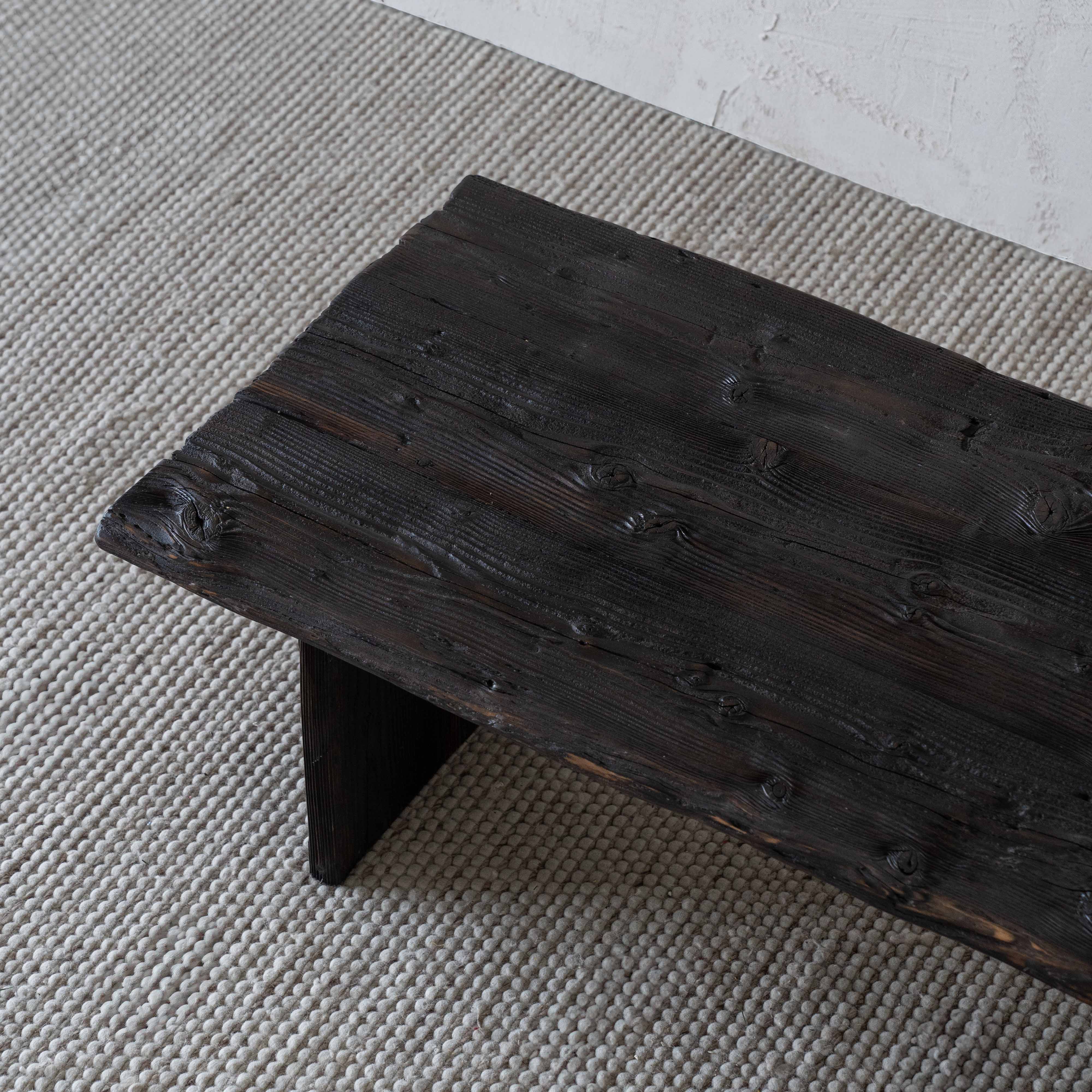 Ikou Handcrafted Rectangle Dark Wood Coffee Table  - WS Living - UAE - Coffee Tables Wood and steel Furnitures - Dubai