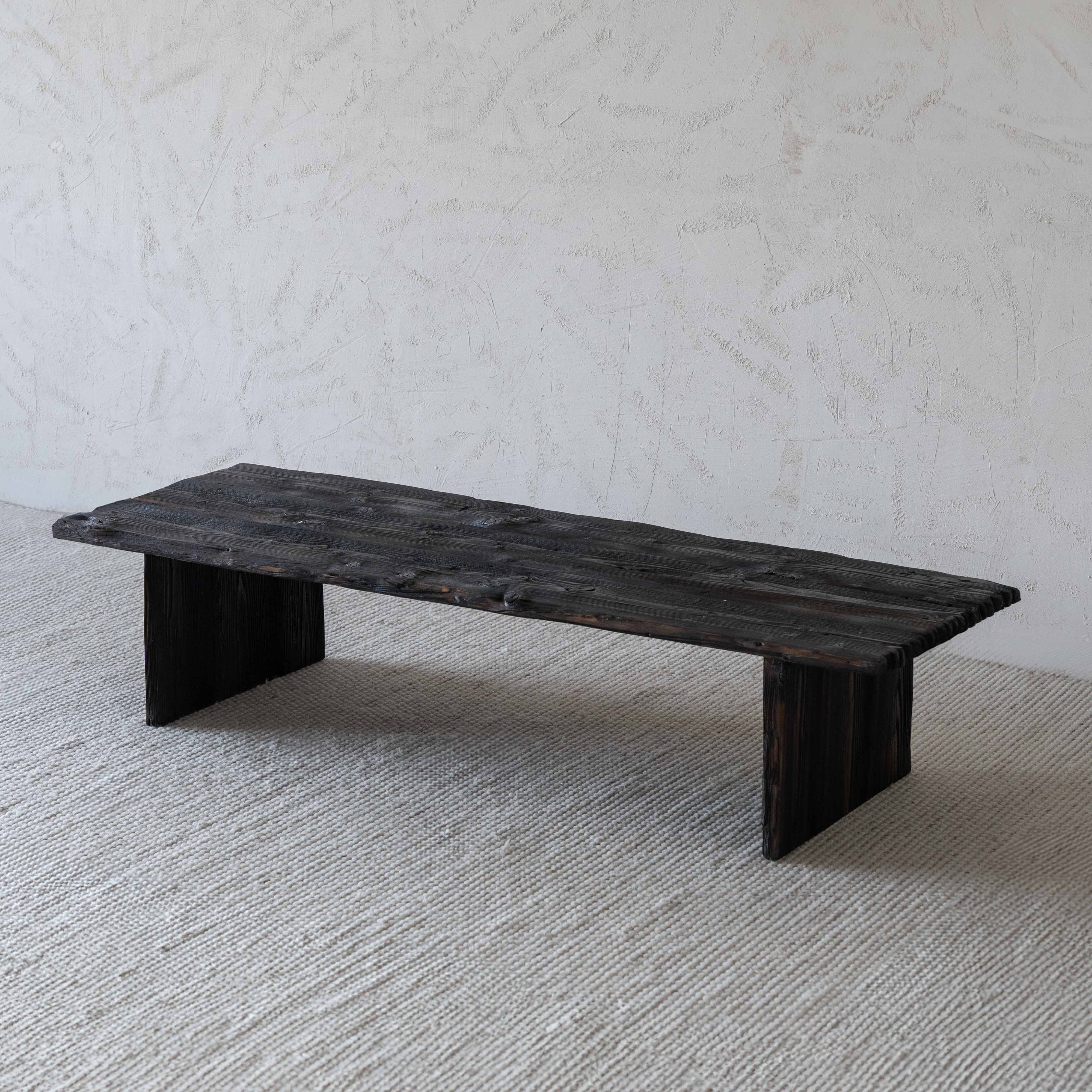 Ikou Handcrafted Rectangle Dark Wood Coffee Table  - WS Living - UAE - Coffee Tables Wood and steel Furnitures - Dubai