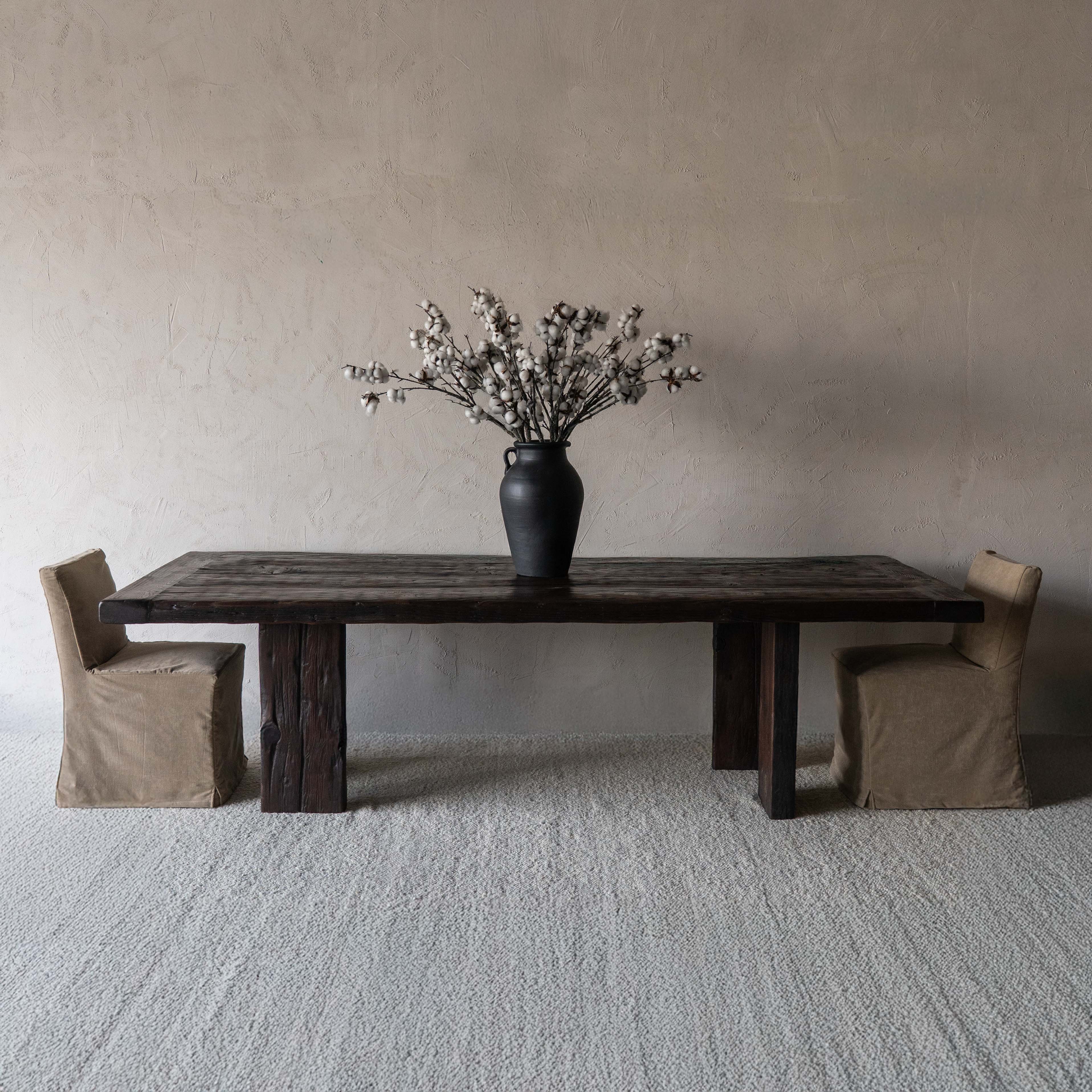Ikou Rectangle Dining Table - DARK WALNUT