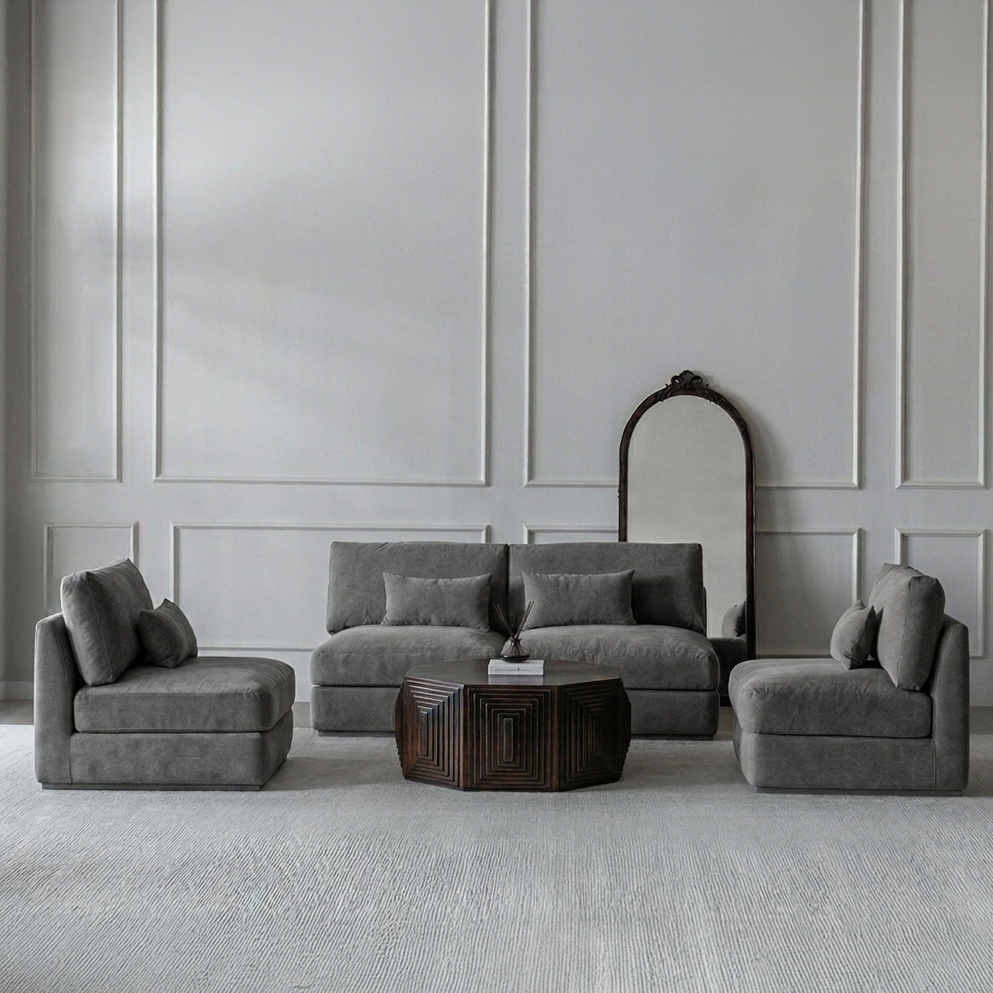 Zola Modern One Seater Sofa - Grey/Charcoal