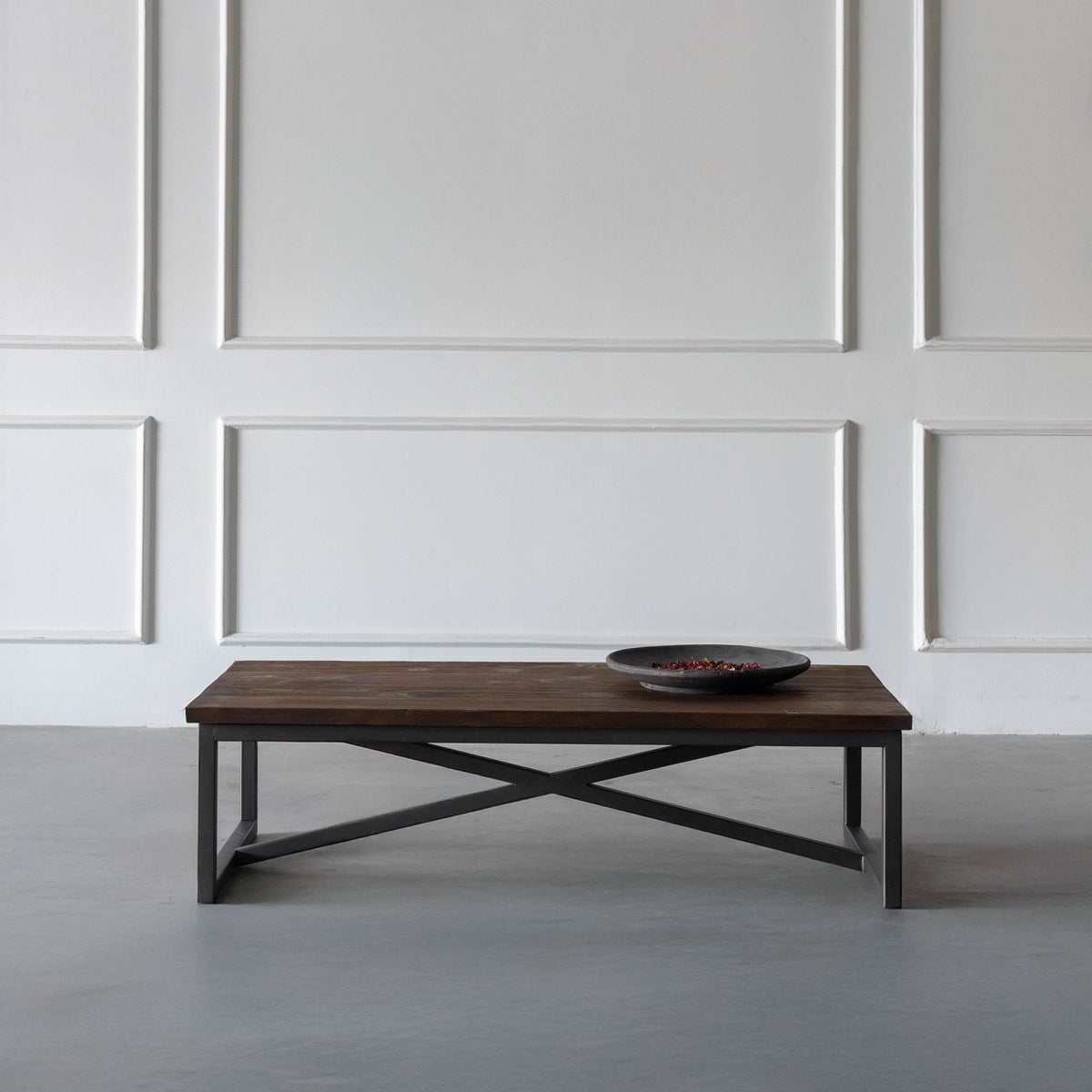 Nordic Industrial Office Desk | Dark Wood Study Table - WS Living Furniture