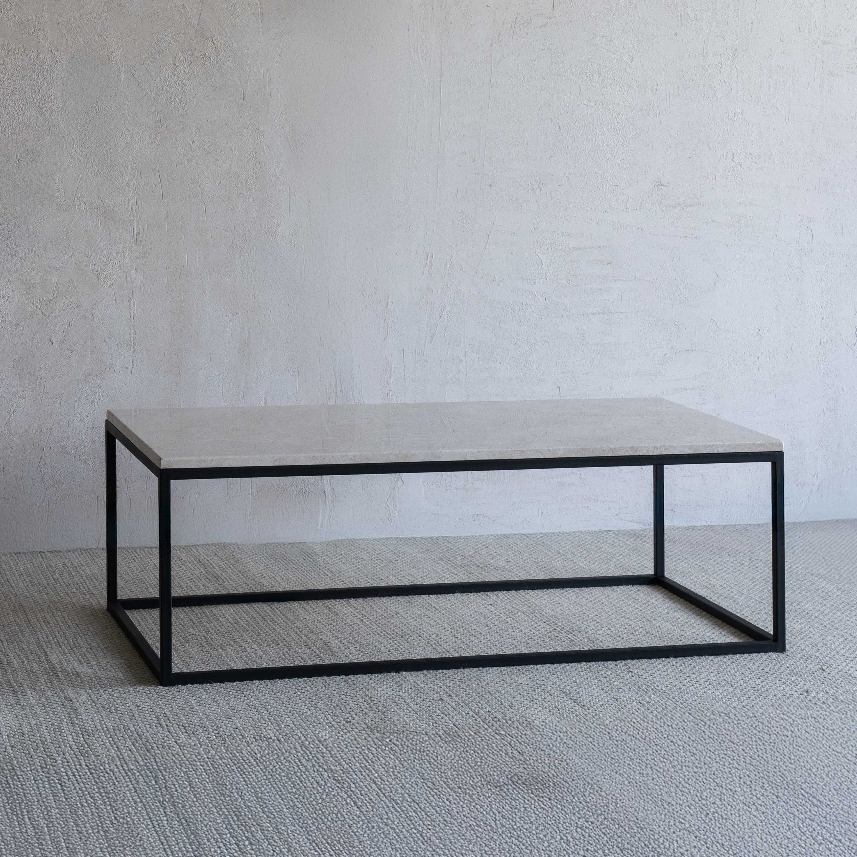 Limestone Flow Rectangle Industrial Coffee Table