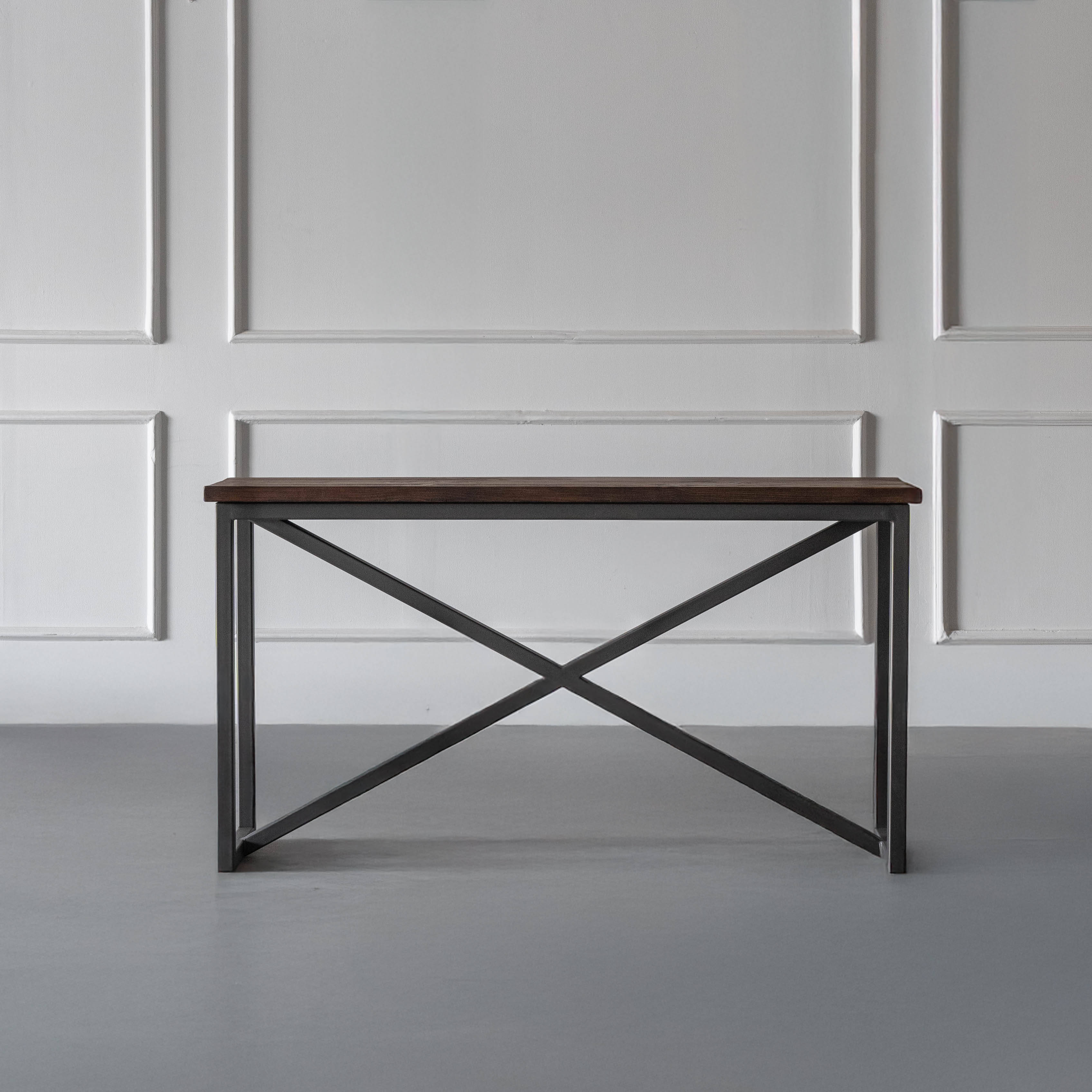 Nordic - Dark Wood Industrial 
Console Table - Dark Wood