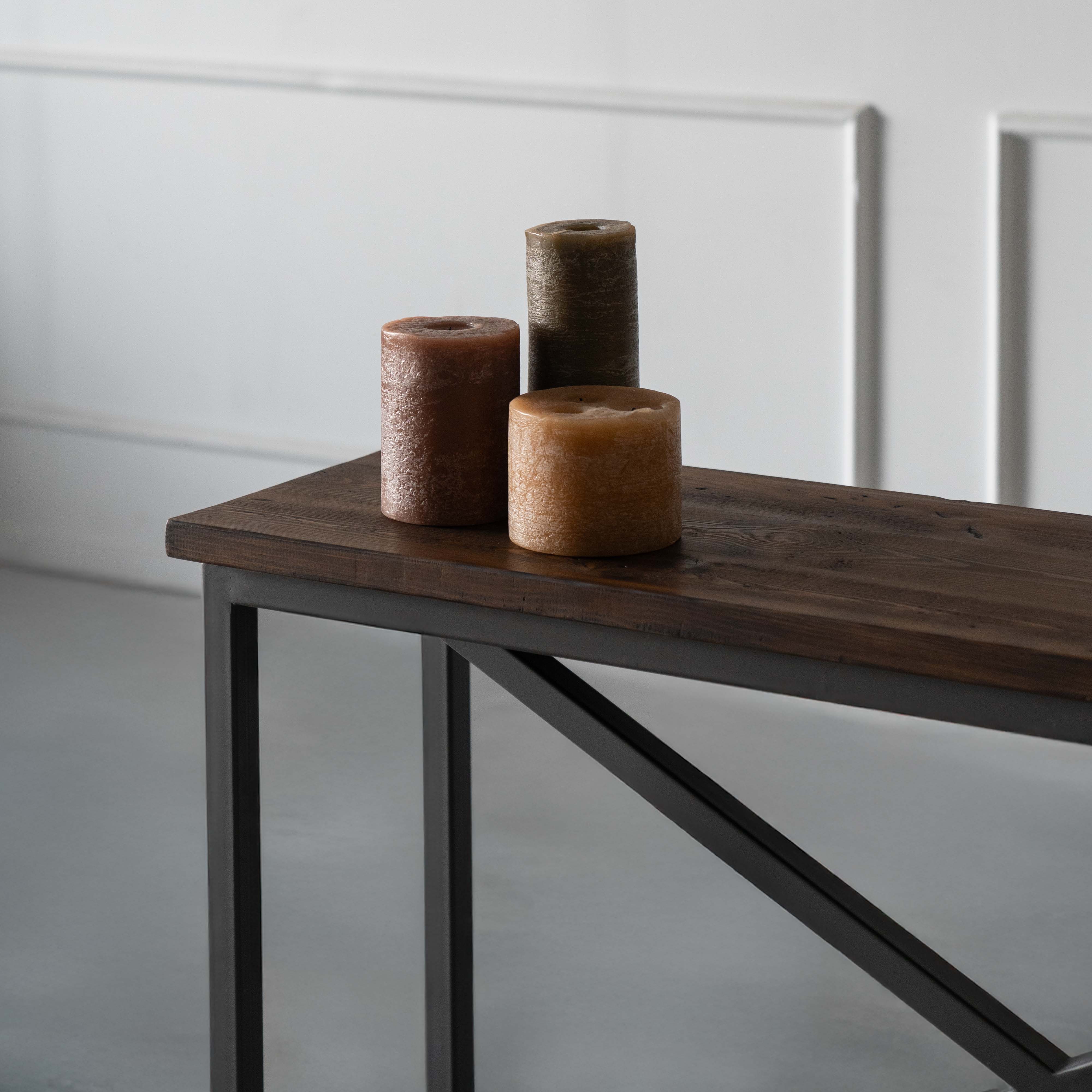 Nordic - Dark Wood Industrial 
Console Table - Dark Wood