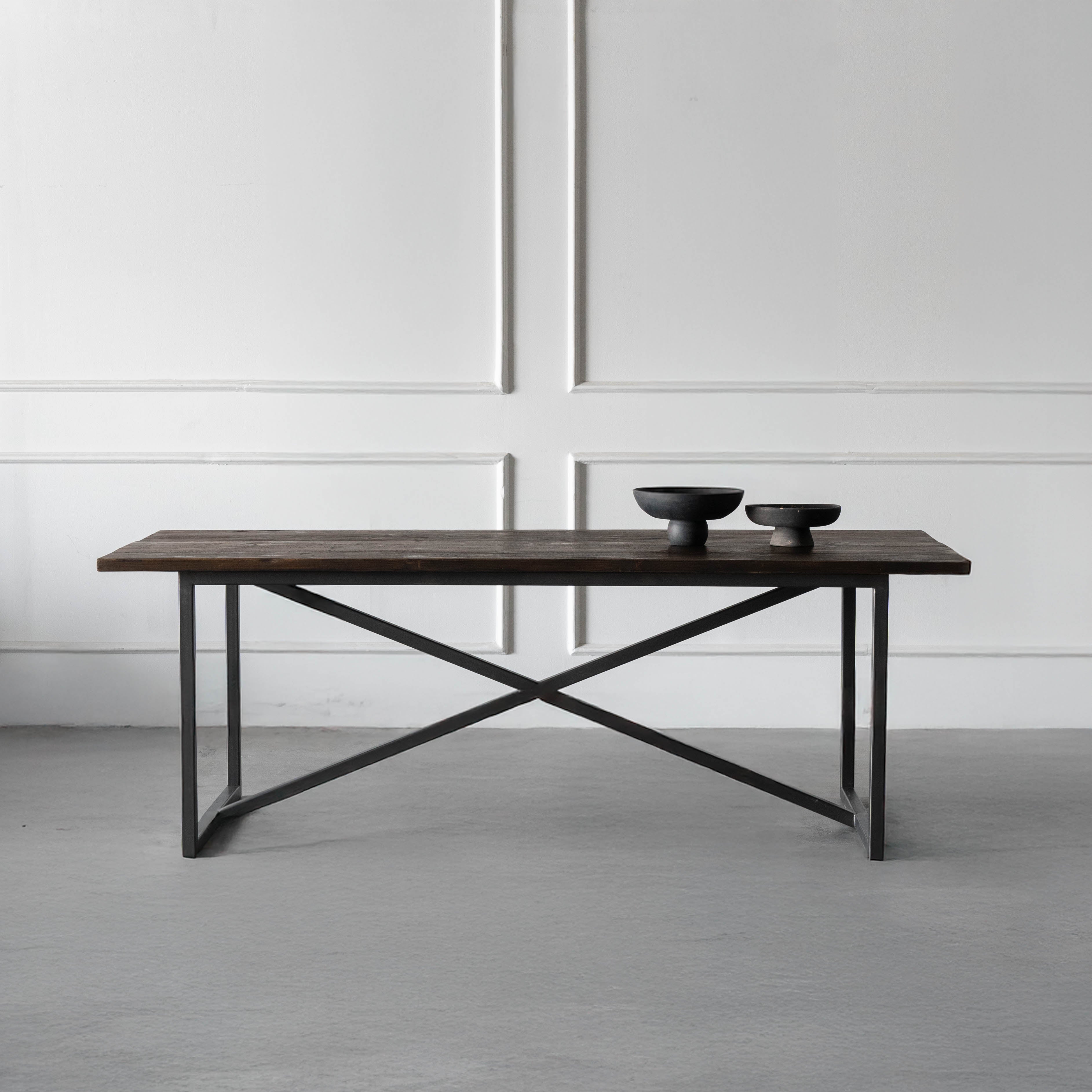 Nordic - Dark Wood Industrial Dining Table