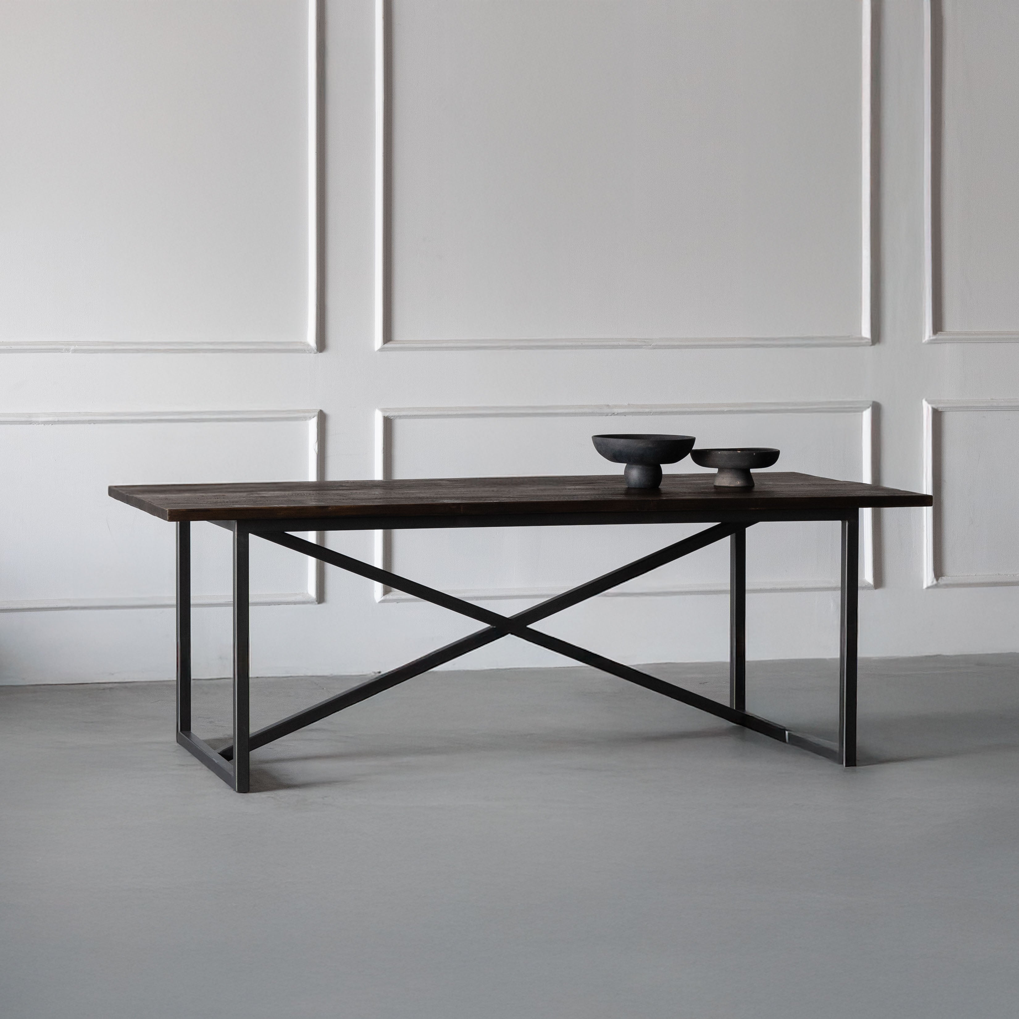 Nordic - Dark Wood Industrial Dining Table