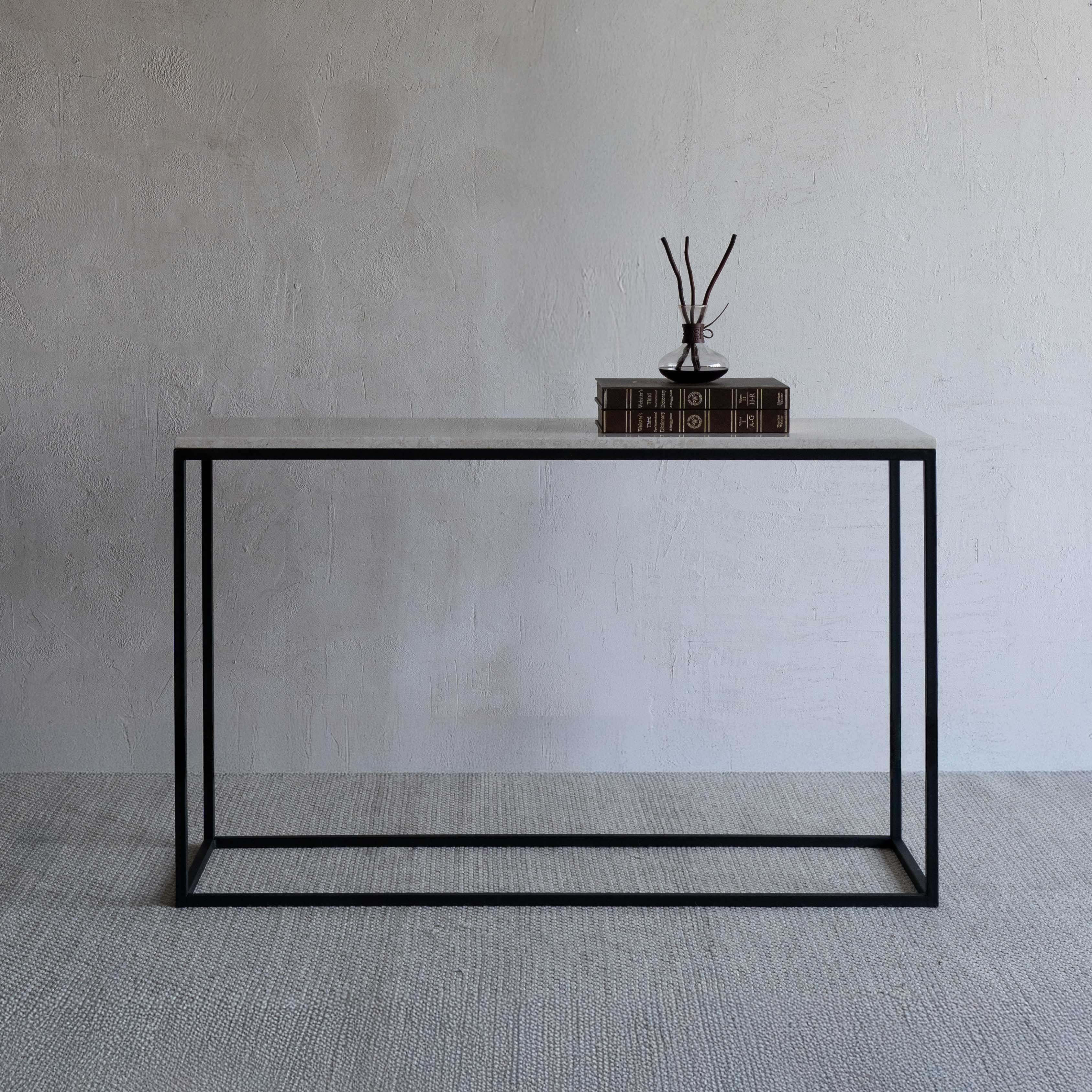 Limestone Flow Industrial Marble Console Table