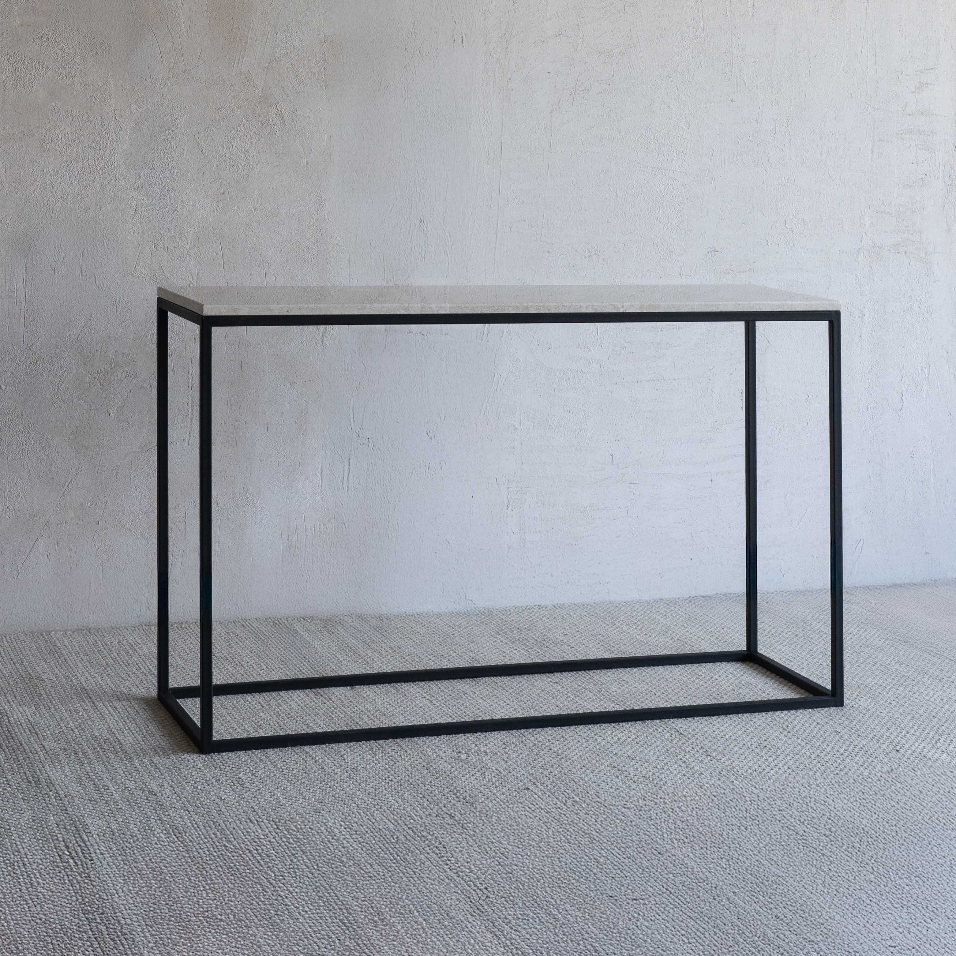 Limestone Flow Industrial Marble Console Table