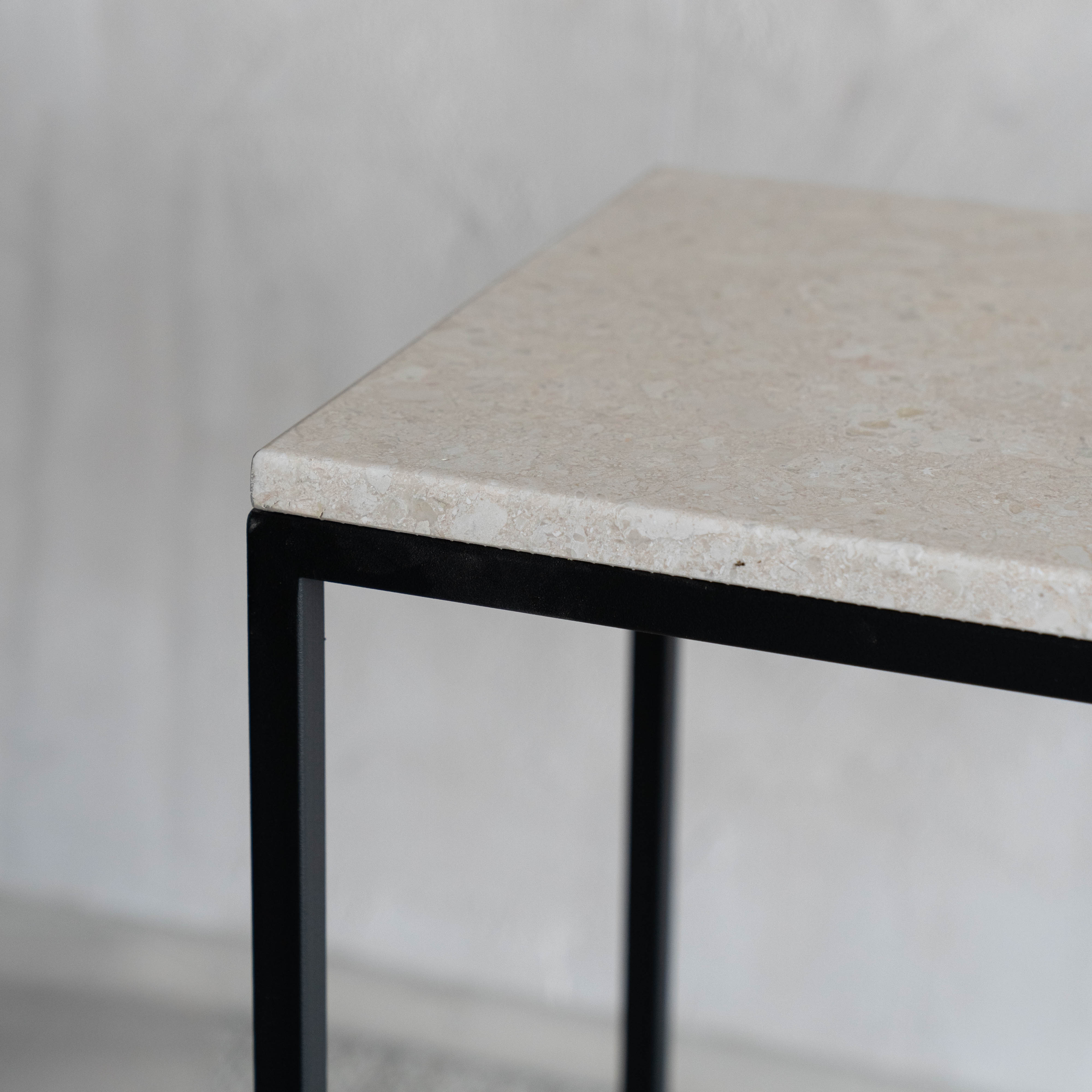 Limestone Flow Industrial Marble Console Table
