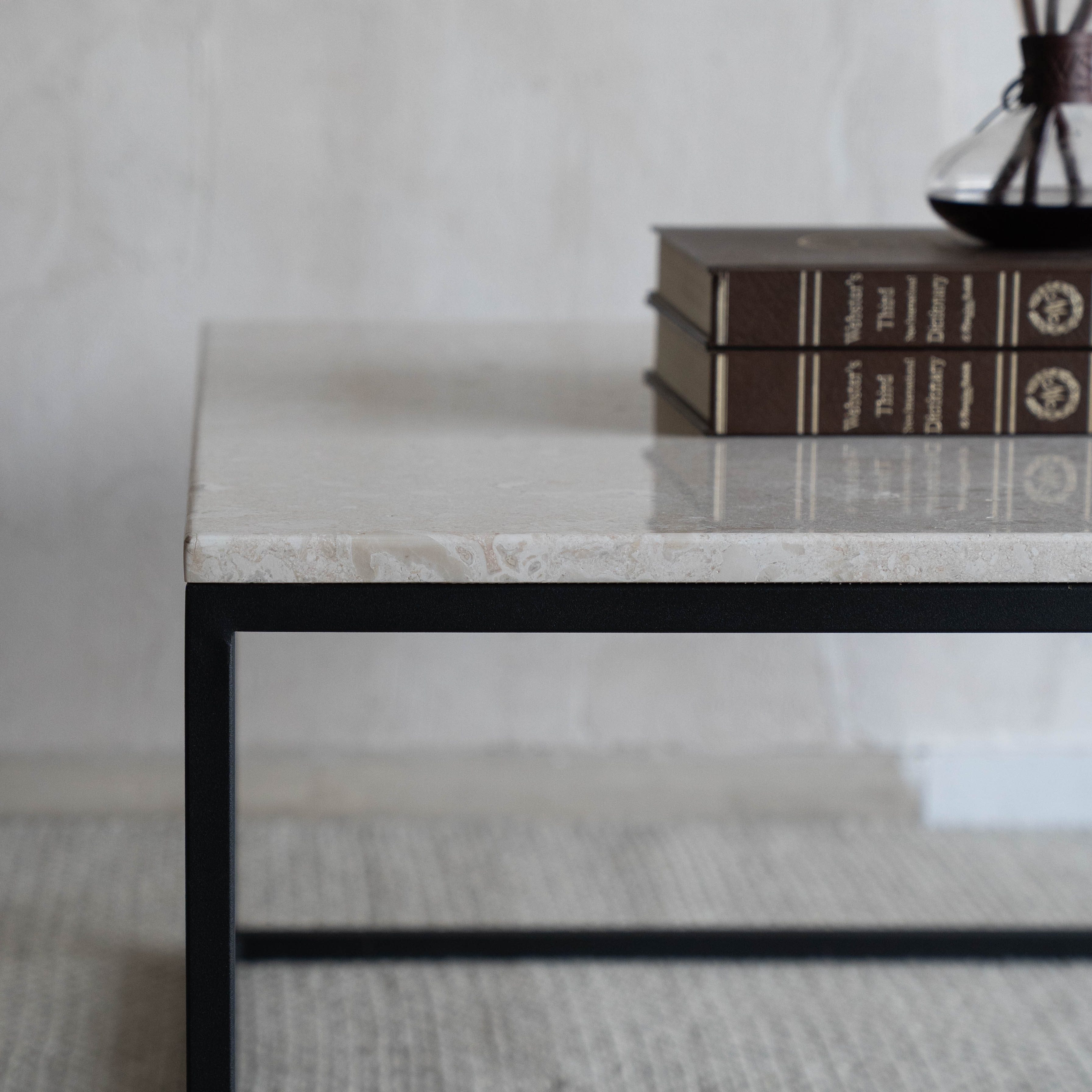 Limestone Flow Square Marble Coffee Table