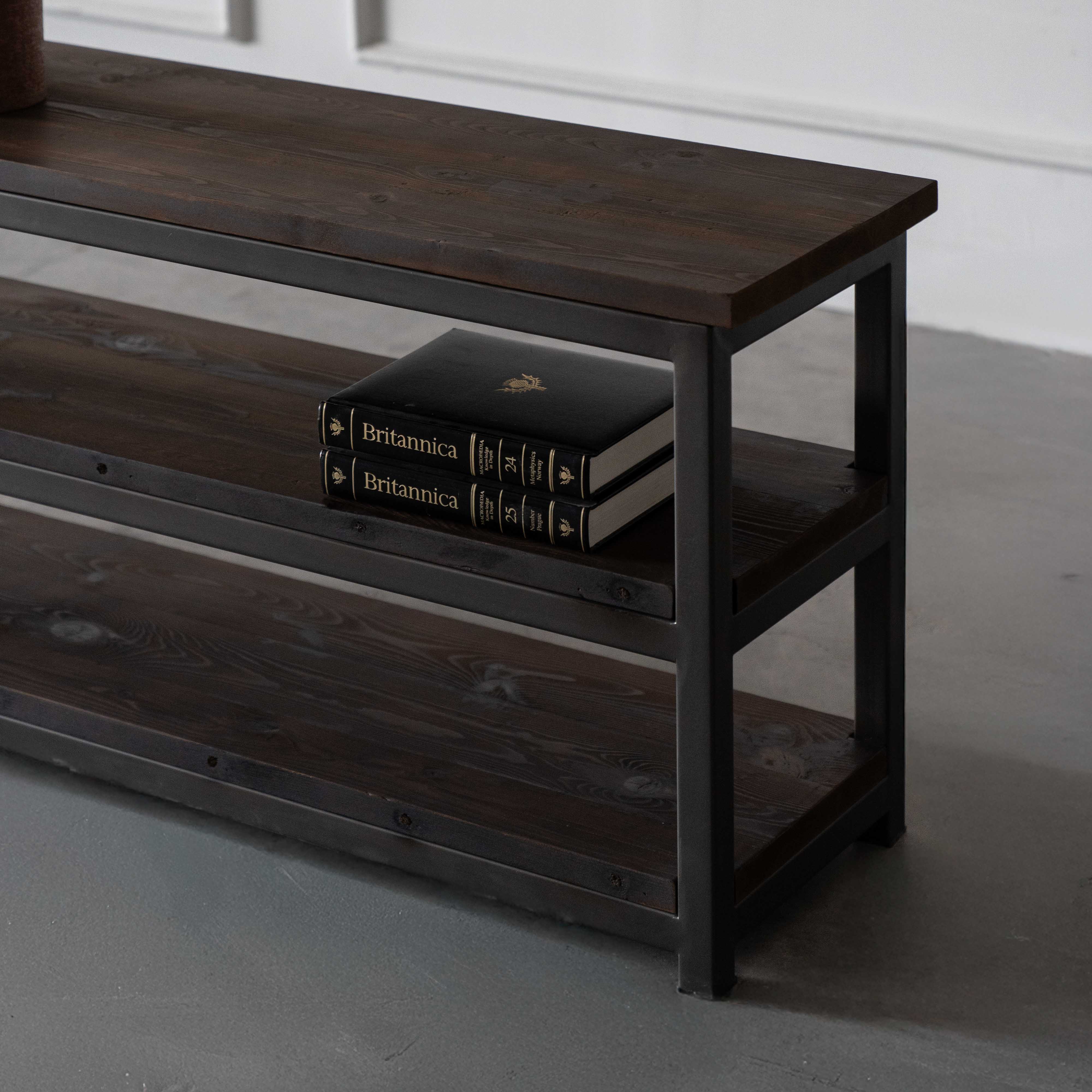 Nordic - Dark Wood Industrial Small TV Unit | Bookshelf