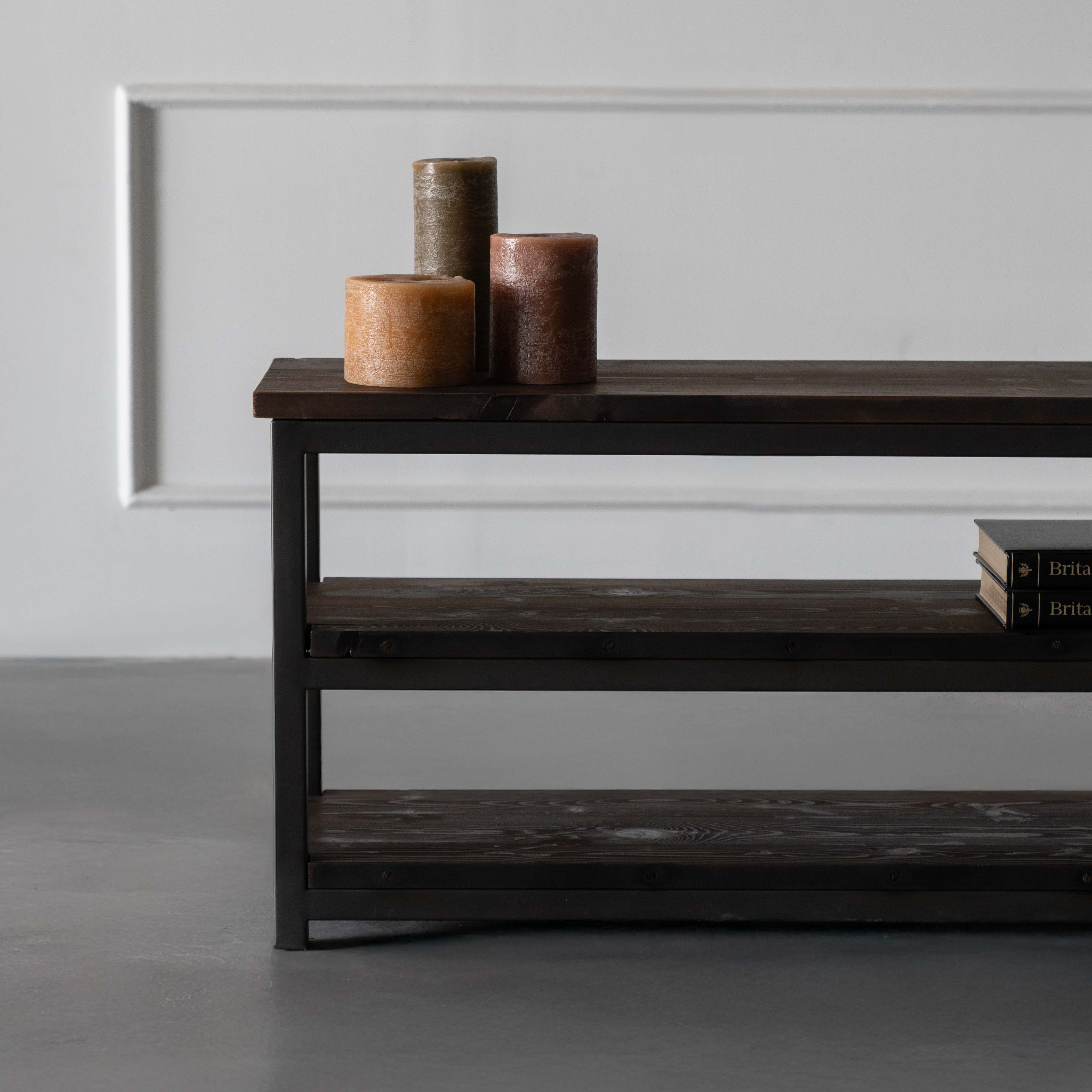Nordic - Dark Wood Industrial Small TV Unit | Bookshelf