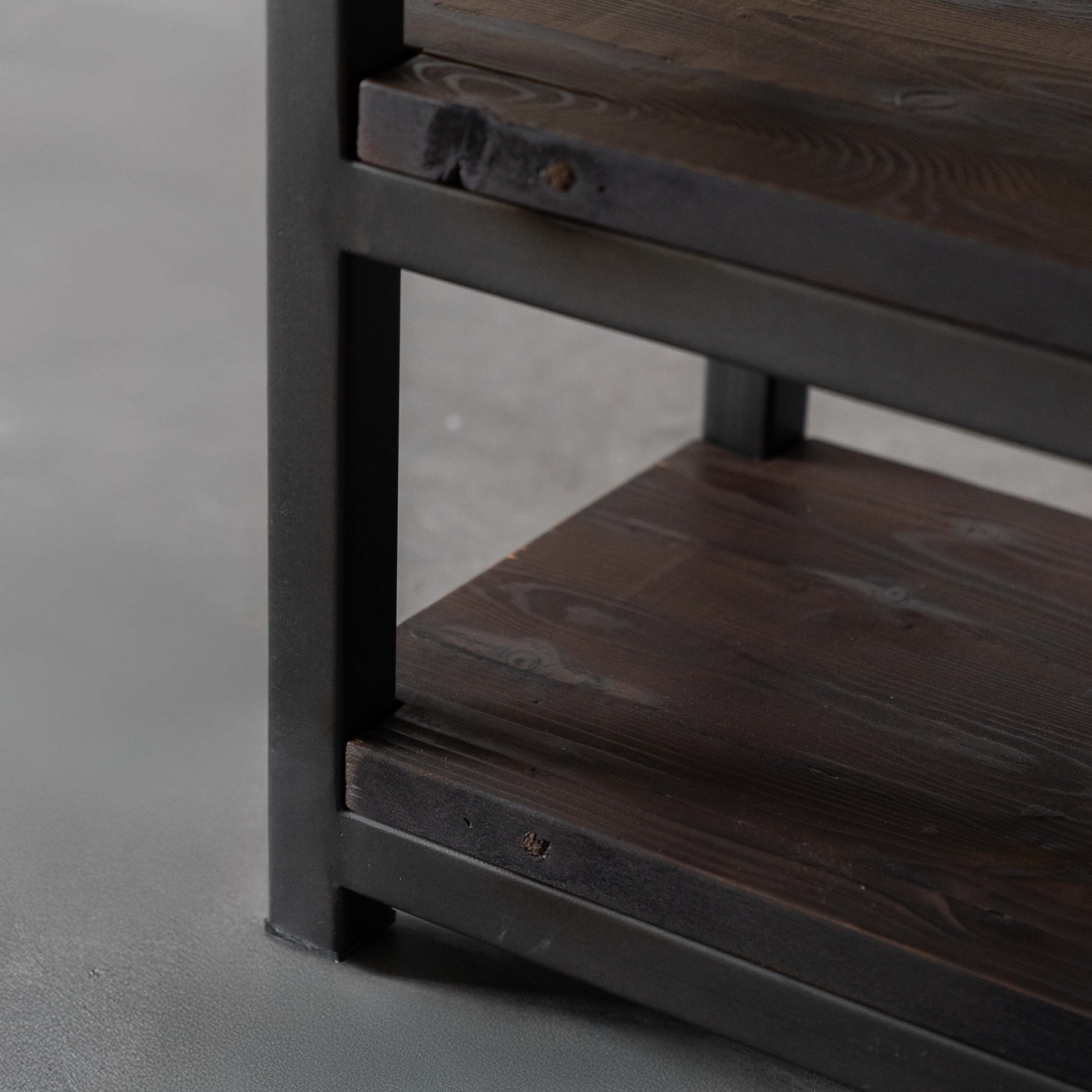 Nordic - Dark Wood Industrial Small TV Unit | Bookshelf