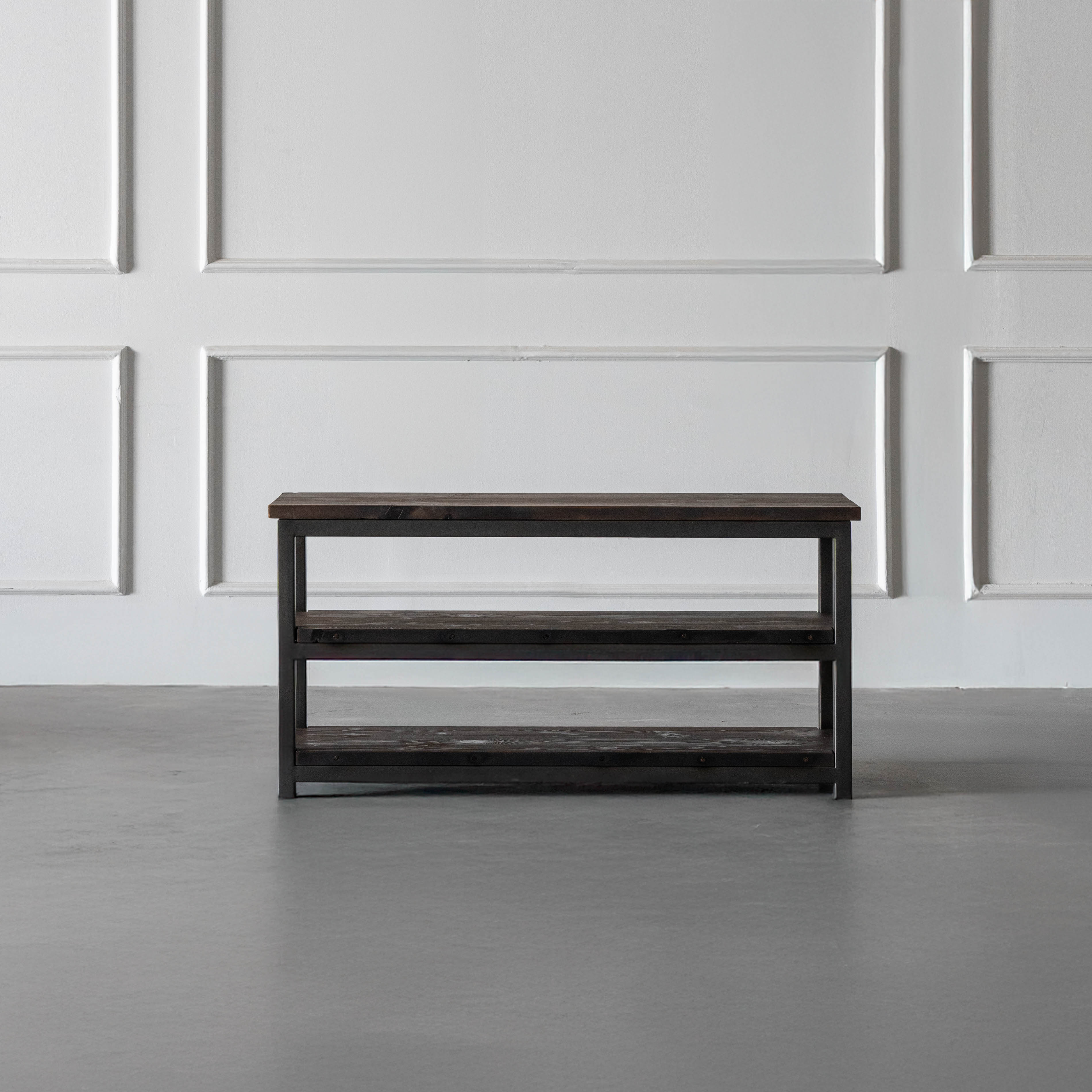 Nordic - Dark Wood Industrial Small TV Unit | Bookshelf