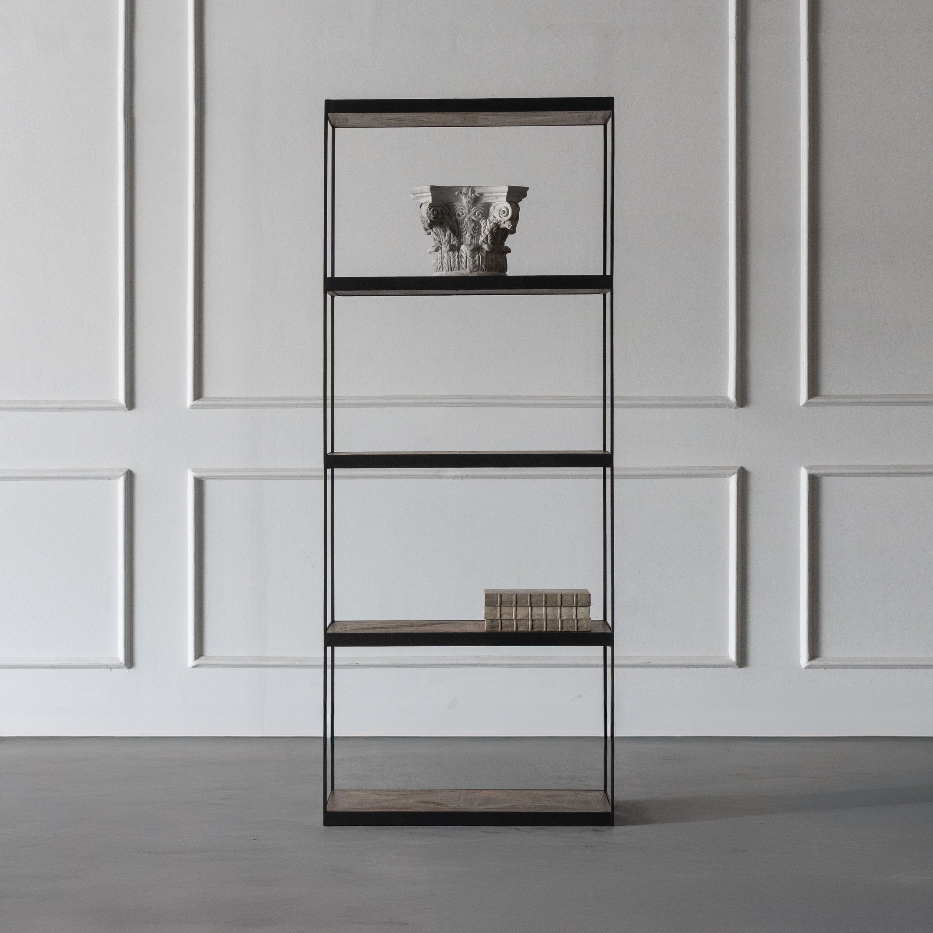 Gridline Vintage Style Industrial X-Shape Wood Bookshelf